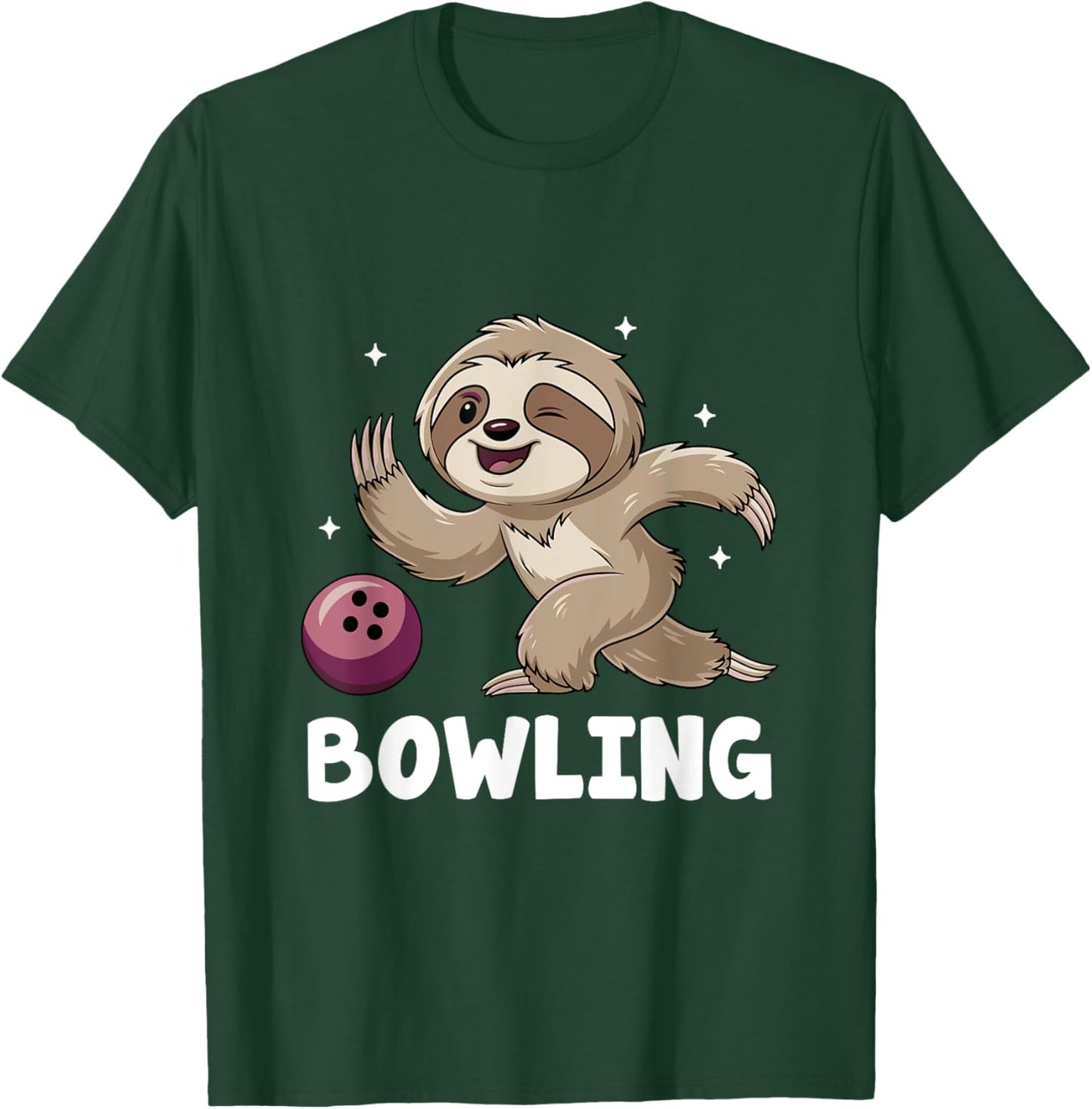 Sloth Playing Bowling Bowler Sports Athlete Game For Kids T-Shirt - T-Shirt | Forest