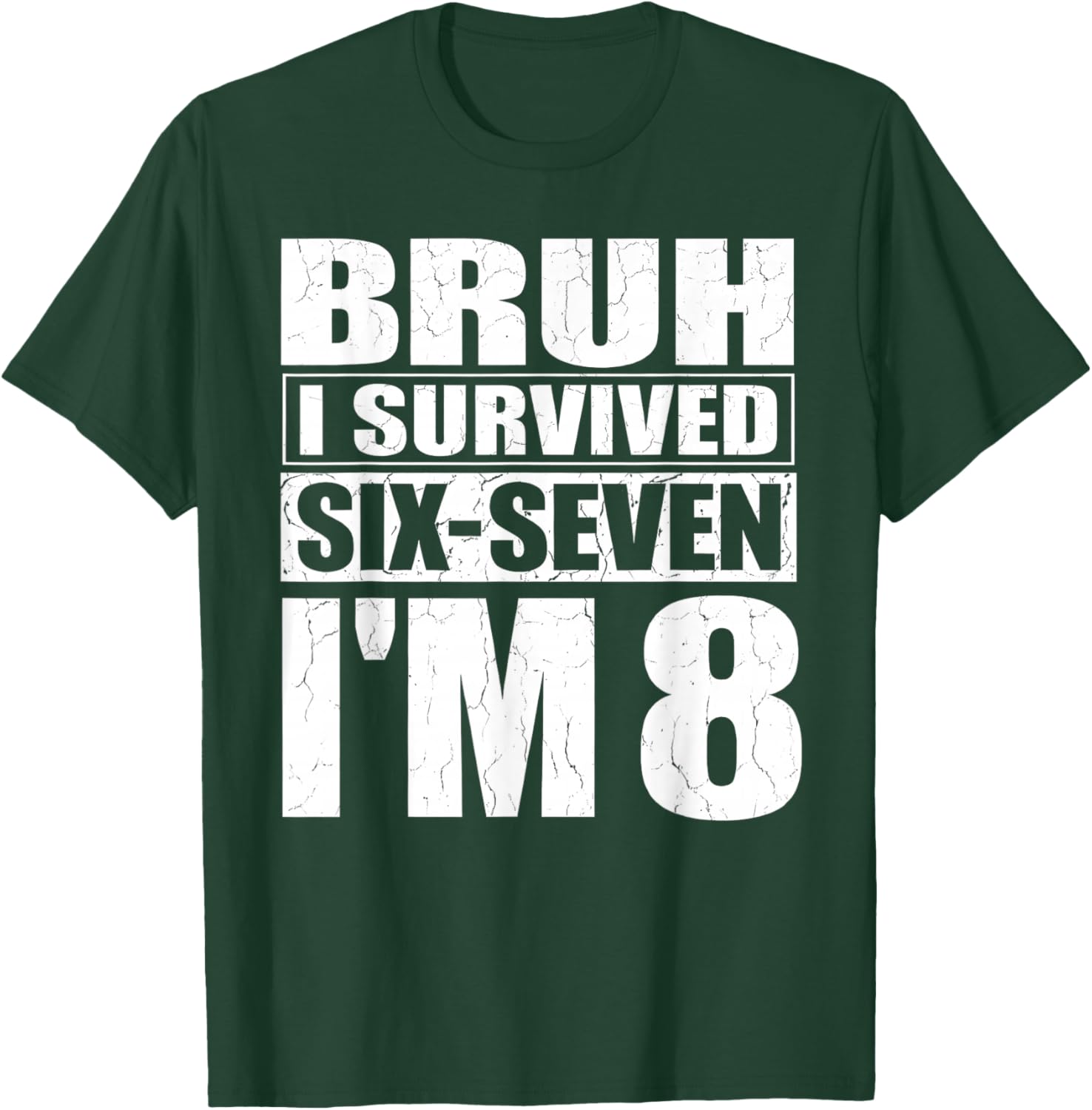 8th Birthday Kid 67 Meme Bruh I Survived Six Seven Now I'm 8 T-Shirt - T-Shirt | Forest