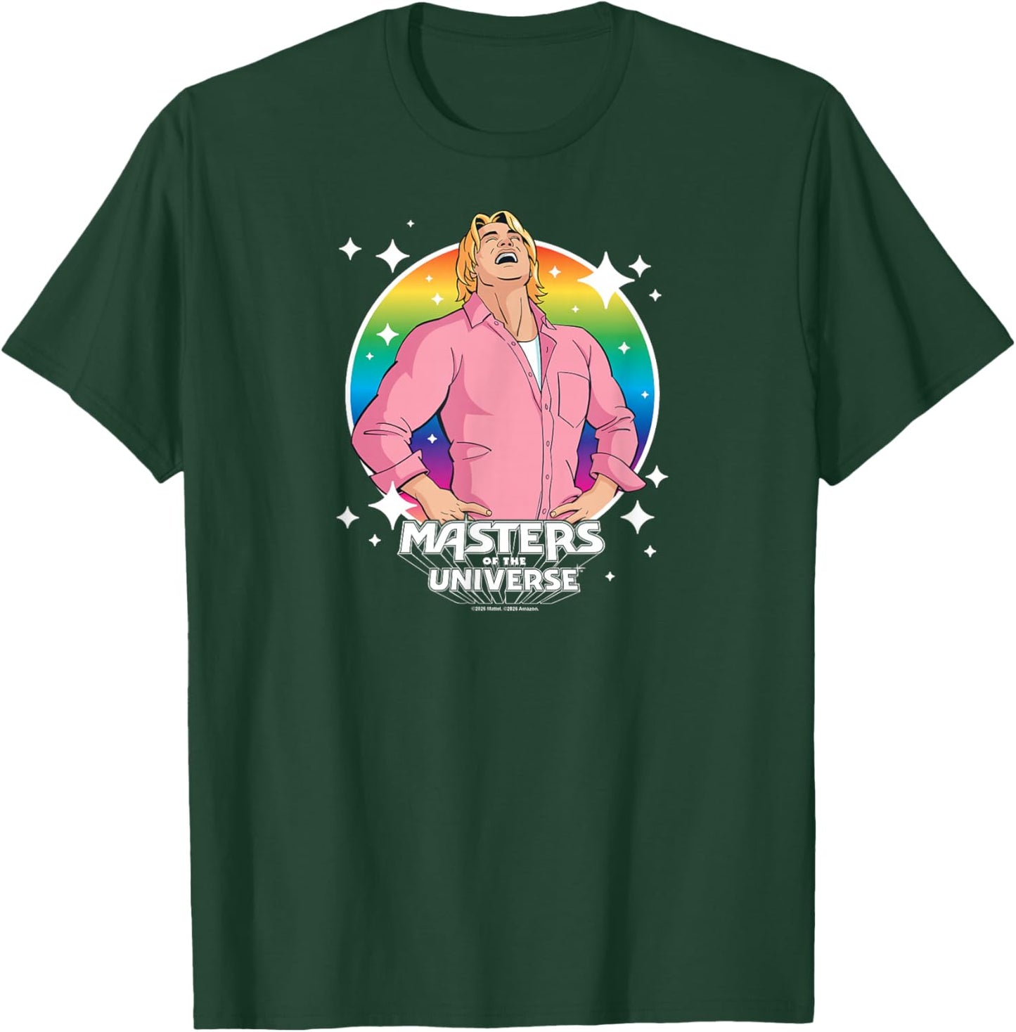 Masters of The Universe: Prince Adam Rainbow Hey Yea T-Shirt - T-Shirt | Forest