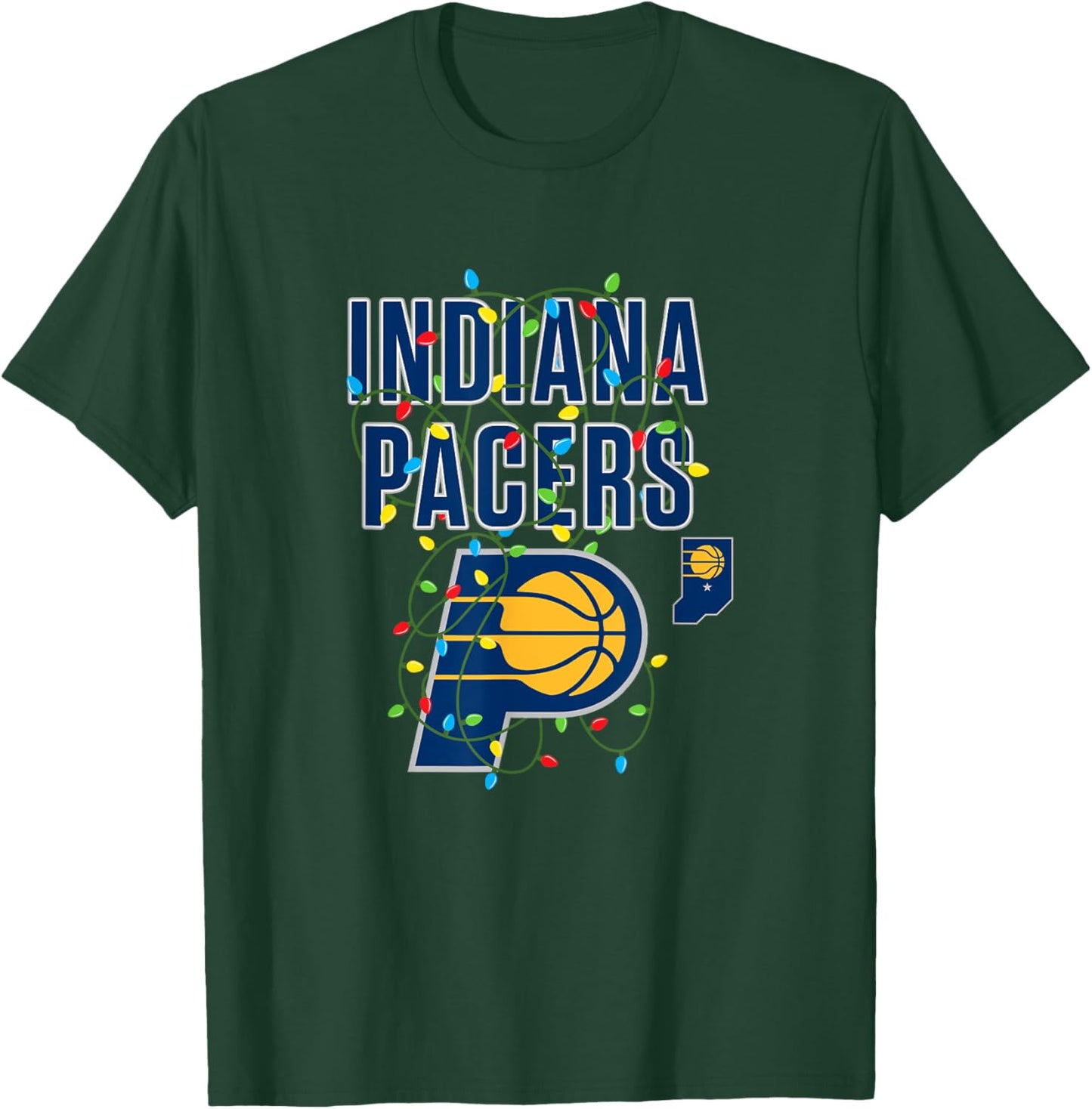 NBA Indiana Pacers Christmas Lights Holiday T-Shirt - T-Shirt | Forest