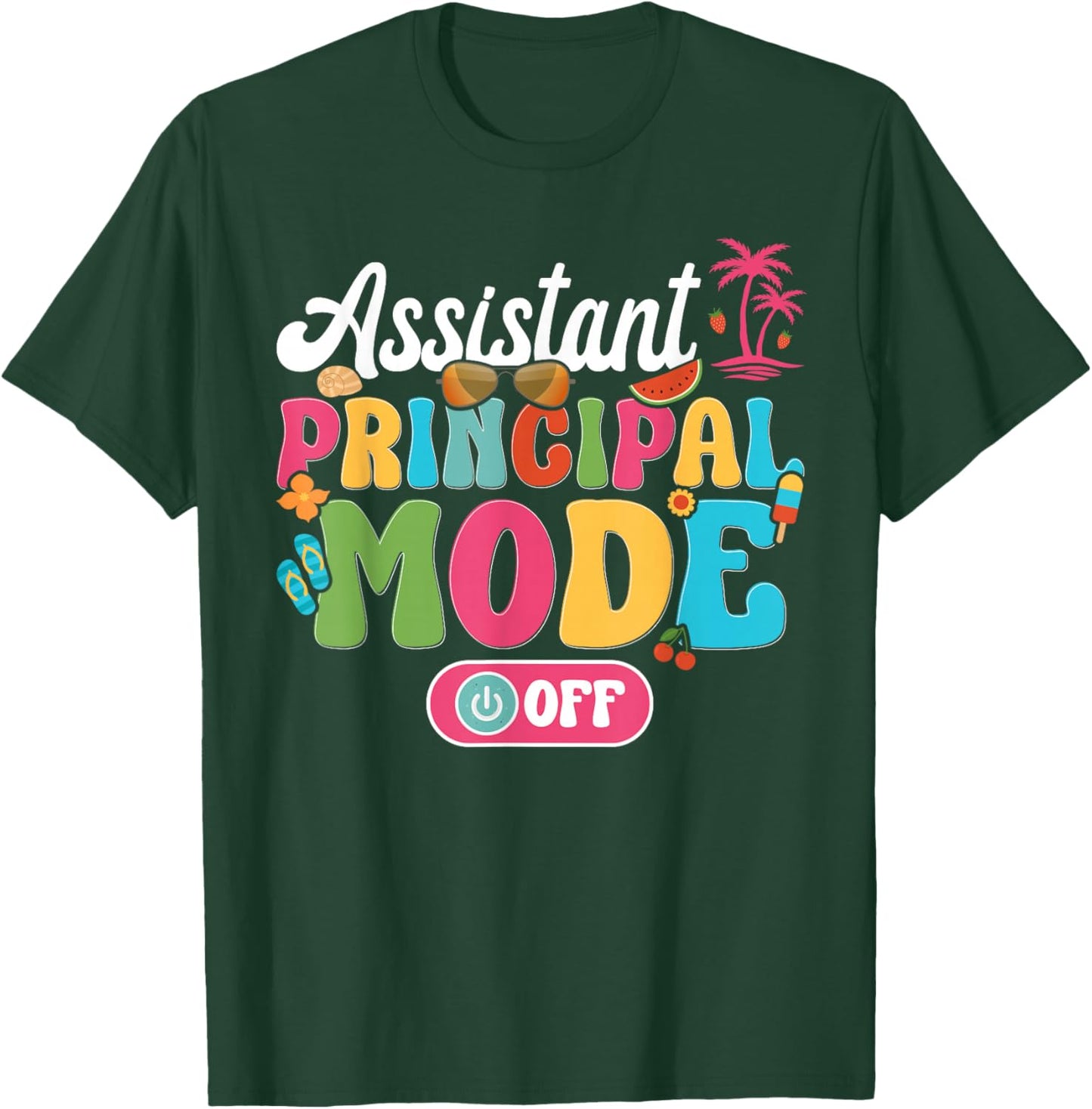 Assistant Principal Last Day of School Groovy Summer Break T-Shirt - T-Shirt | Forest