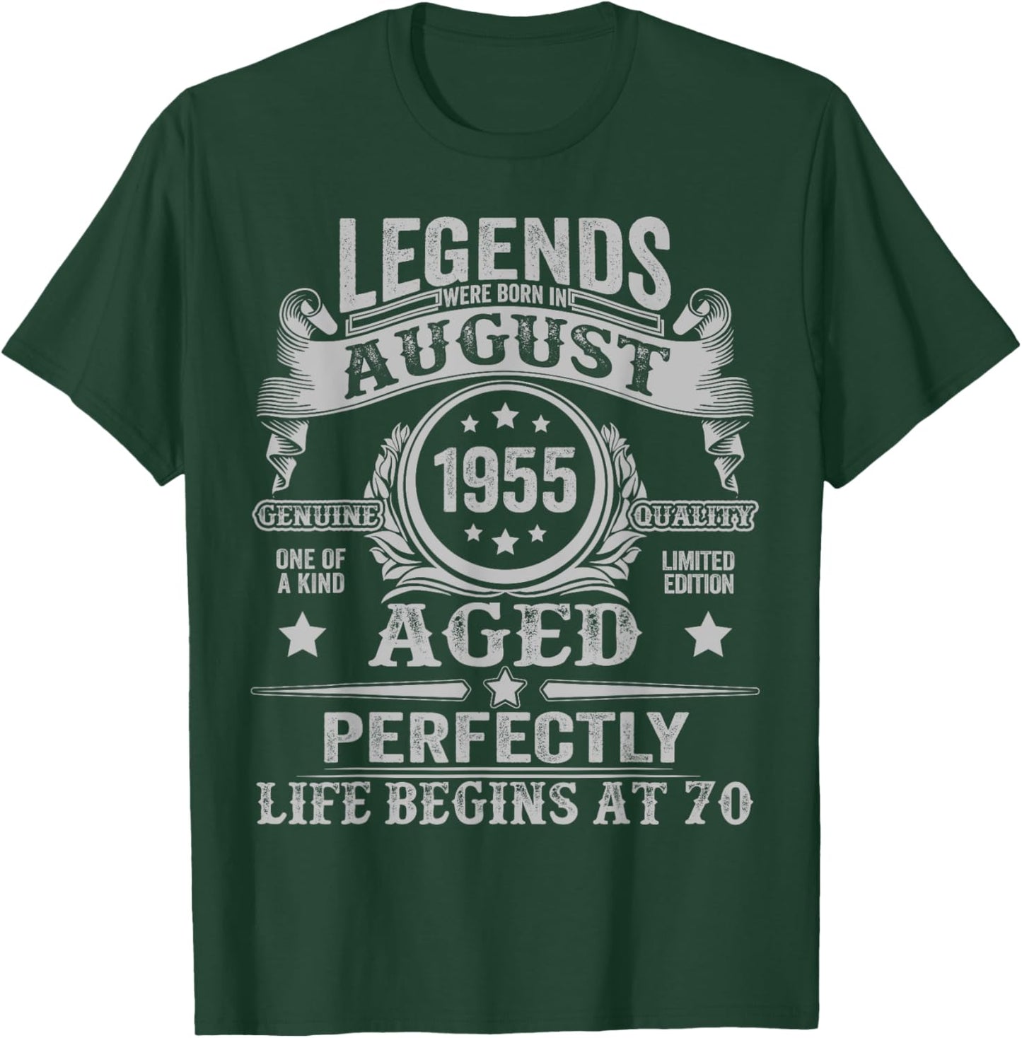 70 Years Old Legend since August 1955 70th Birthday Men Dad T-Shirt - T-Shirt | Forest