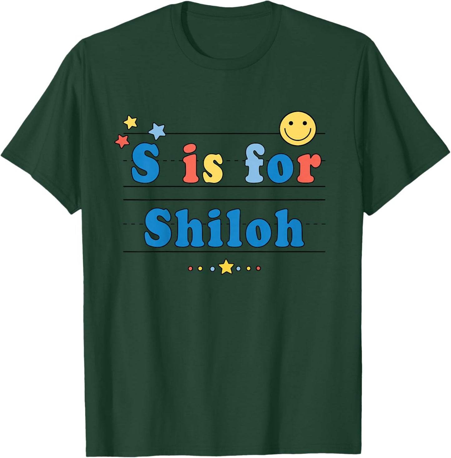 Kids Shiloh Name Shirt Alphabet S is for Shiloh T-Shirt - T-Shirt | Forest
