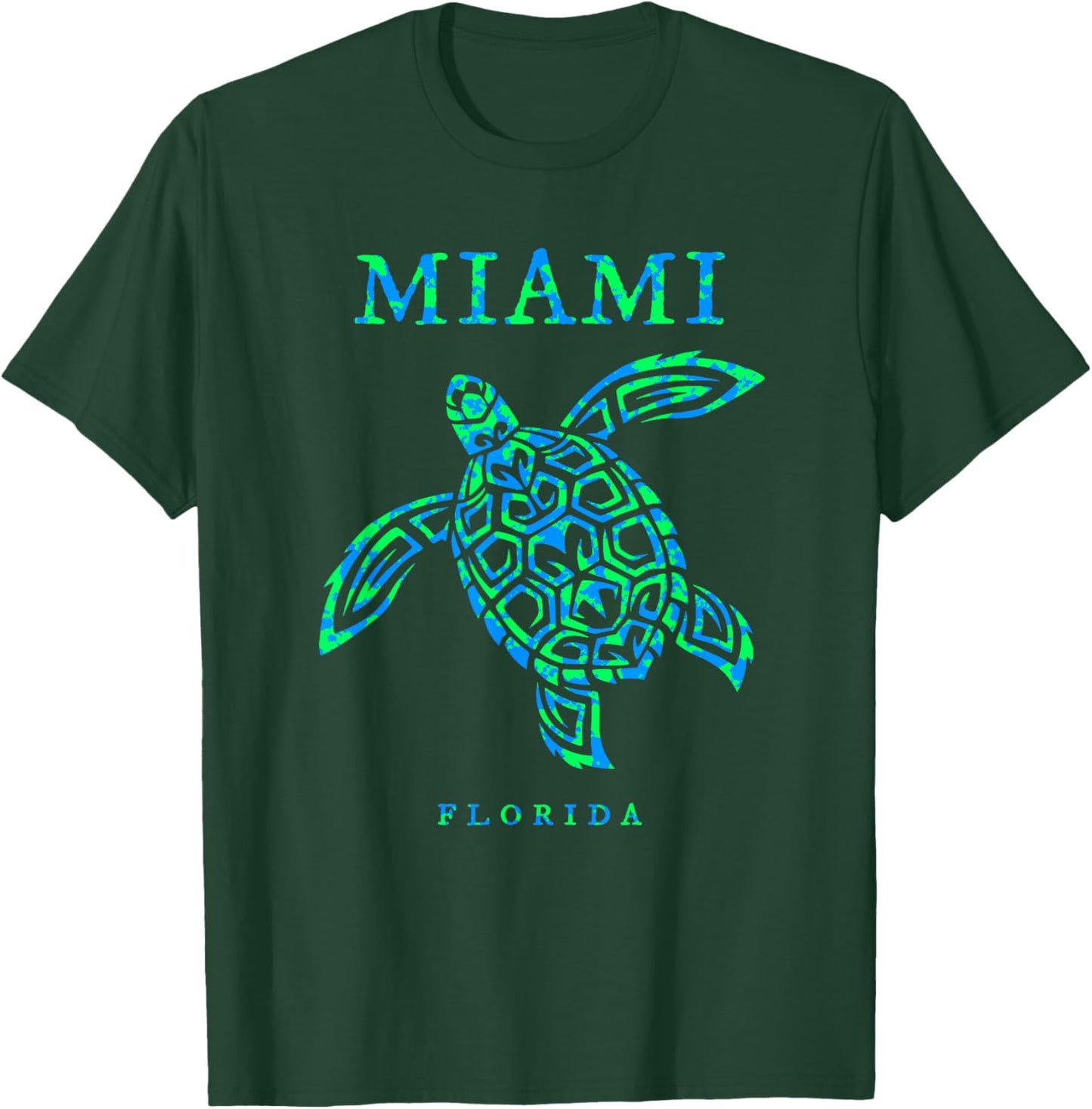 Miami Florida Sea Turtle Boys Girls Kids Vacation Souvenir T-Shirt - T-Shirt | Forest