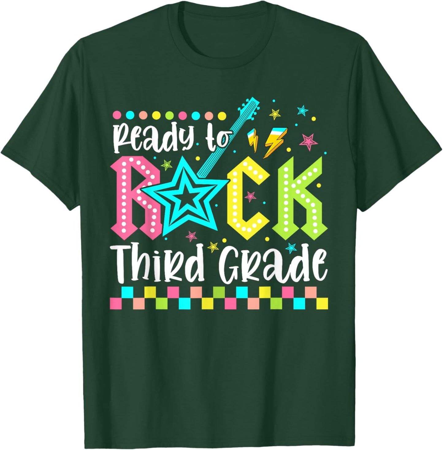 Ready To Rock Third Grade Back To School 3rd Grade Boys Kids T-Shirt - T-Shirt | Forest