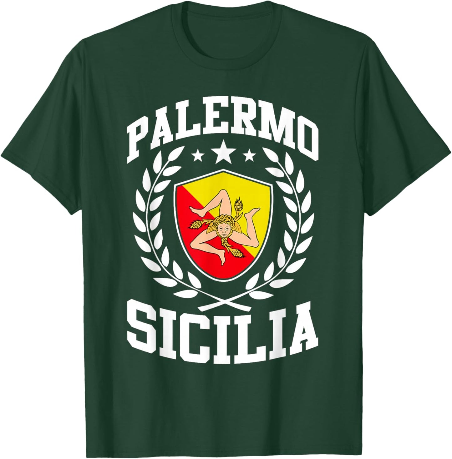 Palermo Sicilia Sicily Flag Trinacria Sicilian Pride T-Shirt - T-Shirt | Forest