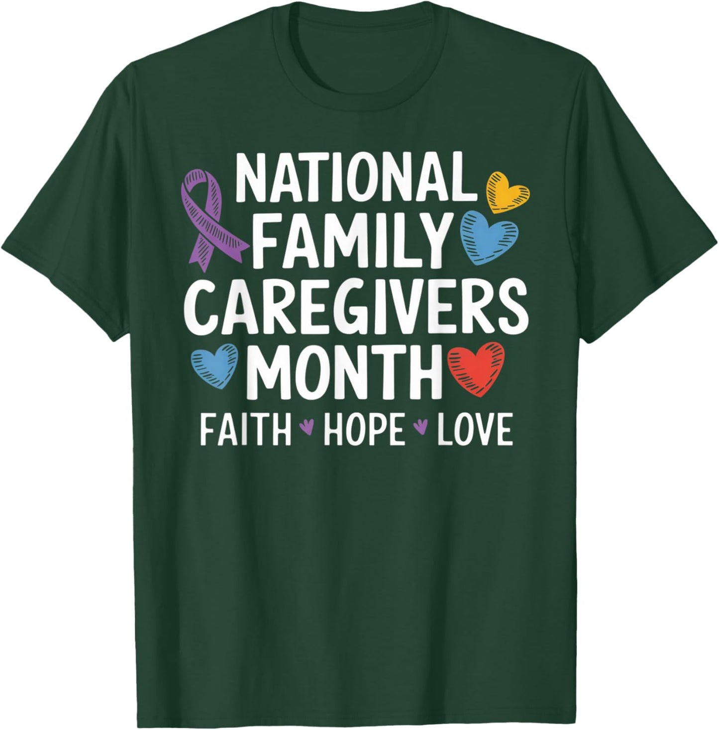 Purple Ribbon Shirt - National Family Caregivers Month T-Shirt - T-Shirt | Forest