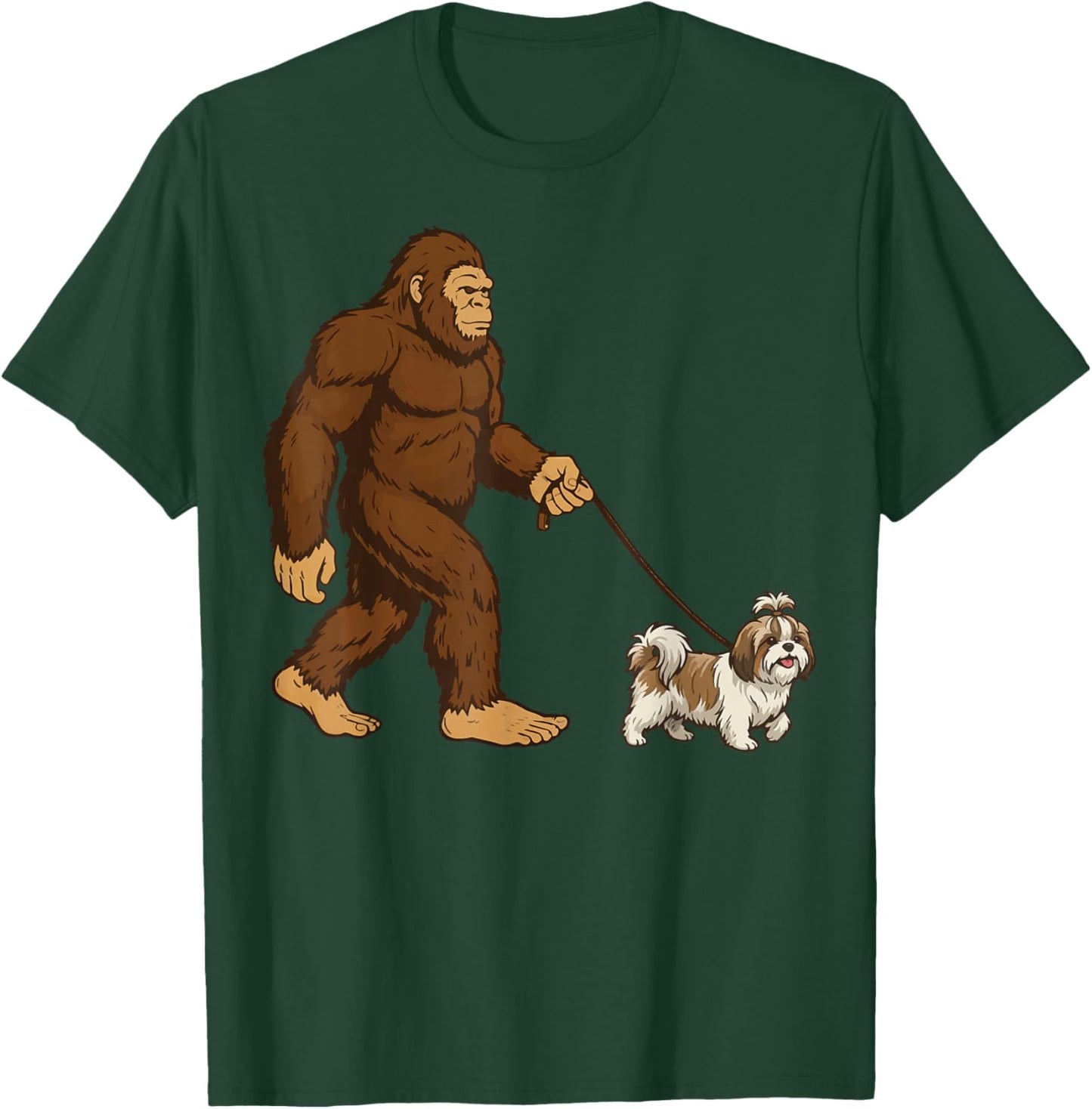 Bigfoot Shih Tzu T-Shirt - T-Shirt | Forest