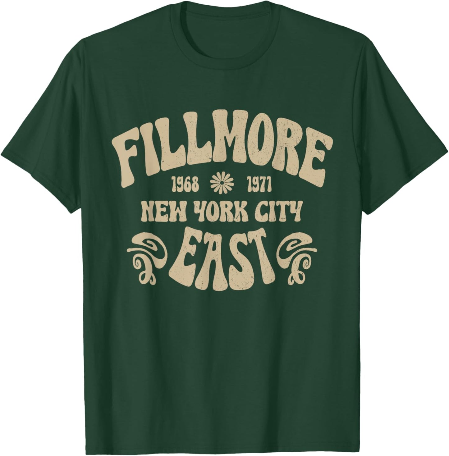Fillmore 1968-1971 New York City Peace Love Vintage Style T-Shirt - T-Shirt | Forest