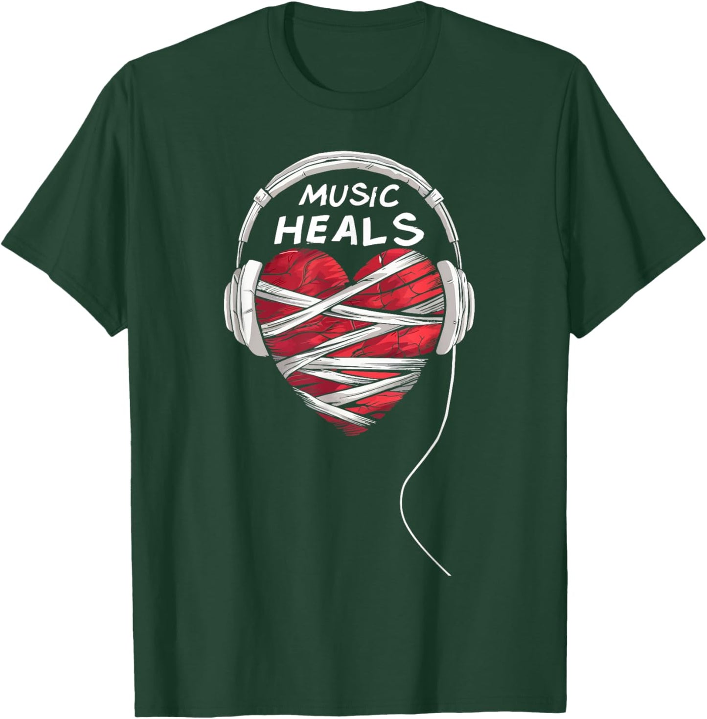Music Heals Musician Music Lover T-Shirt - T-Shirt | Forest