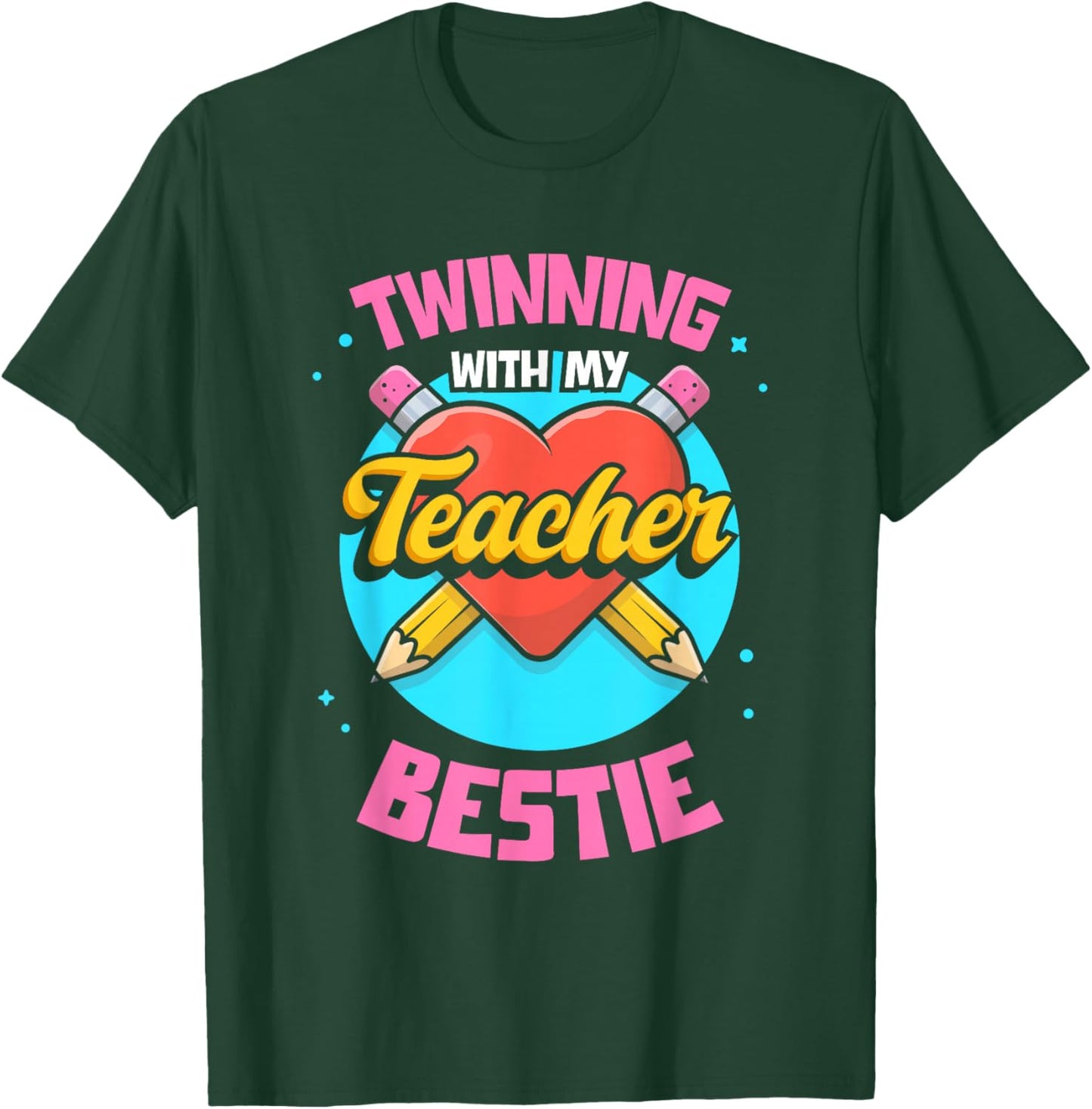 Teacher Twins Day Twinning With My Teacher Bestie T-Shirt - T-Shirt | Forest