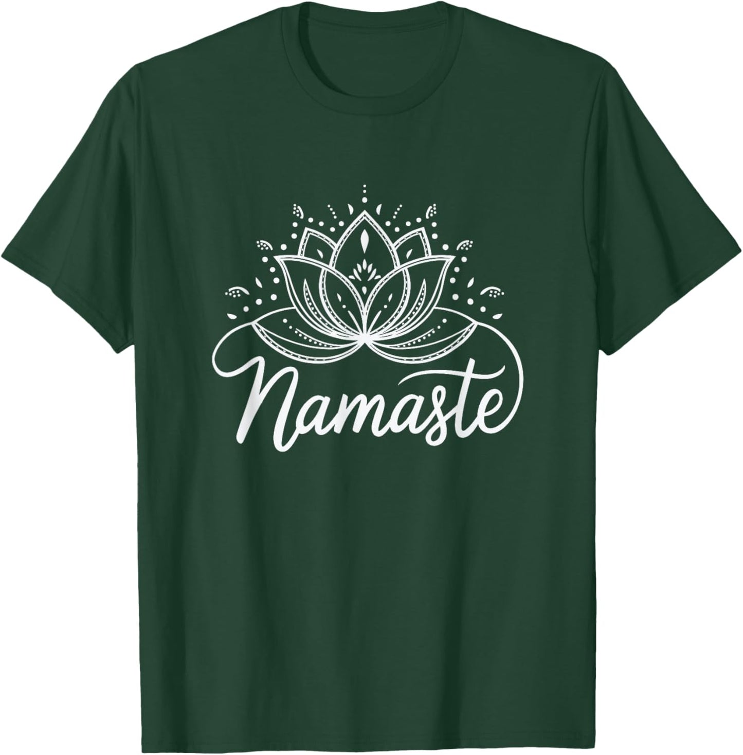 Namaste Lotus Flower Meditation Yoga Mandala T-Shirt - T-Shirt | Forest