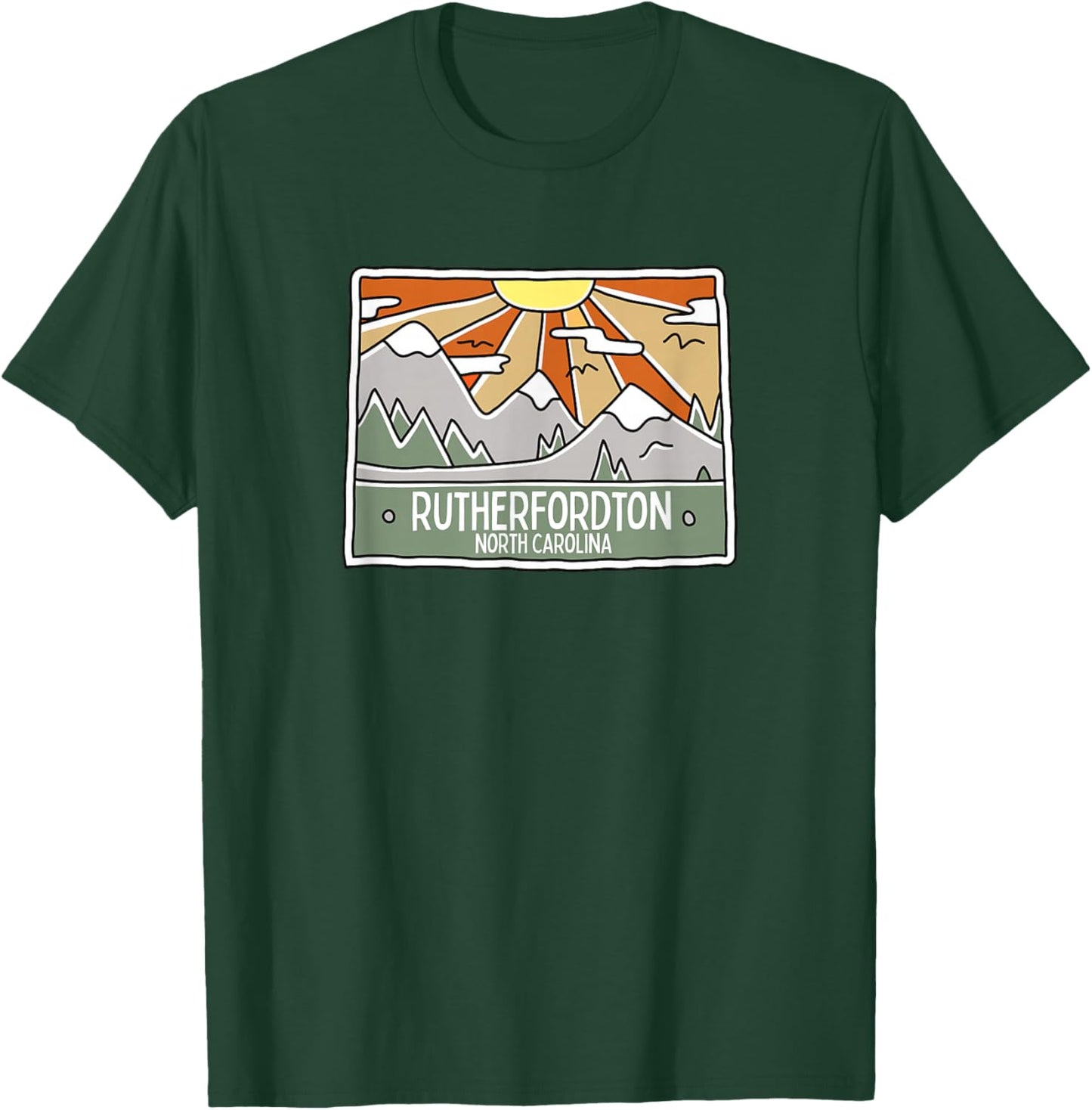 Rutherfordton North Carolina Mountains Sunrise NC Souvenir T-Shirt - T-Shirt | Forest
