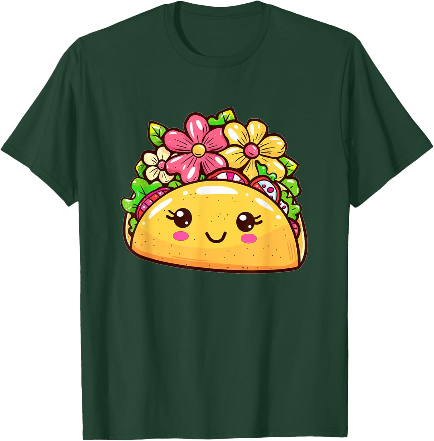 Cartoon Taco I Cute Taco T-Shirt - T-Shirt | Forest