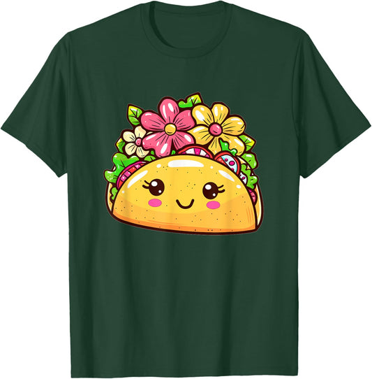 Cartoon Taco I Cute Taco T-Shirt - T-Shirt | Forest