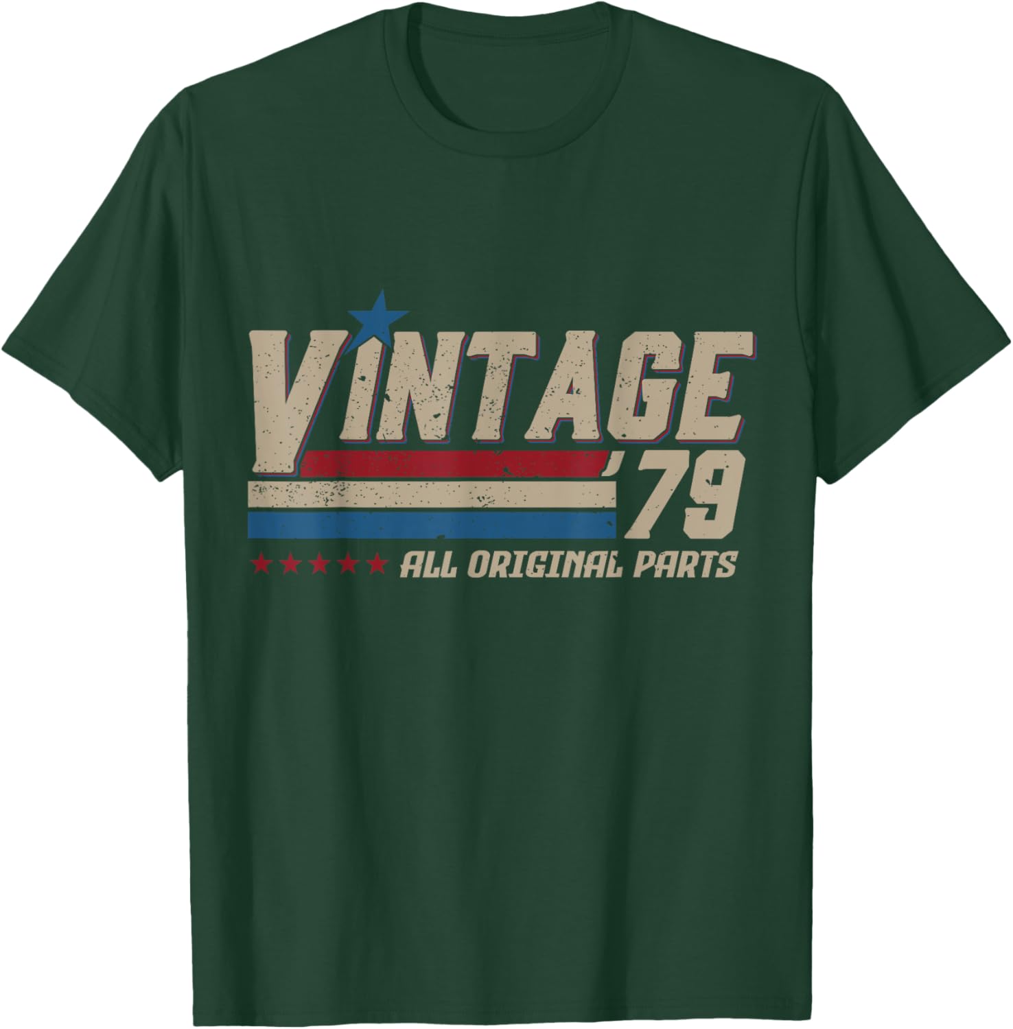 Vintage 1979 All Original Parts Birthday Men T-Shirt - T-Shirt | Forest