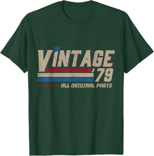 Vintage 1979 All Original Parts Birthday Men T-Shirt - T-Shirt | Forest