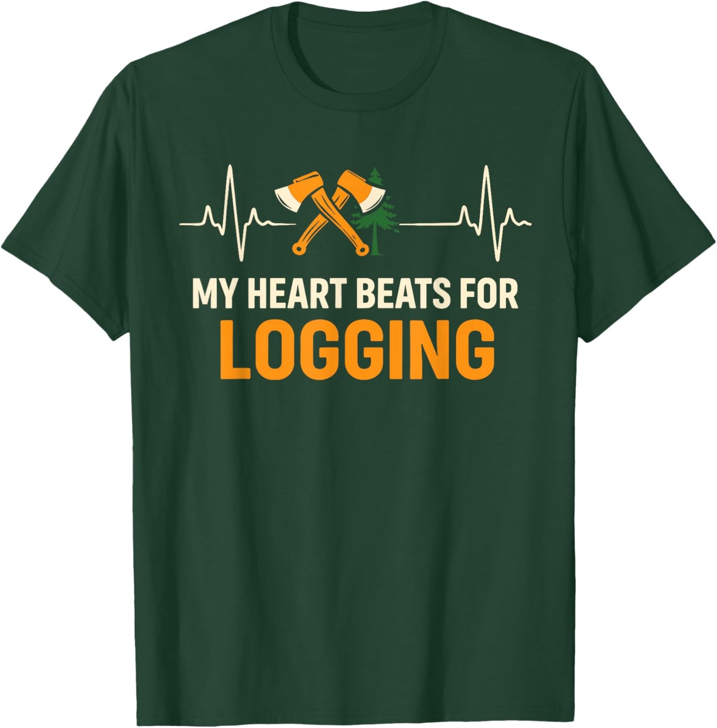 Tree Cutting Arborist Tree Cutter Woodsman Heart Logger T-Shirt - T-Shirt | Forest