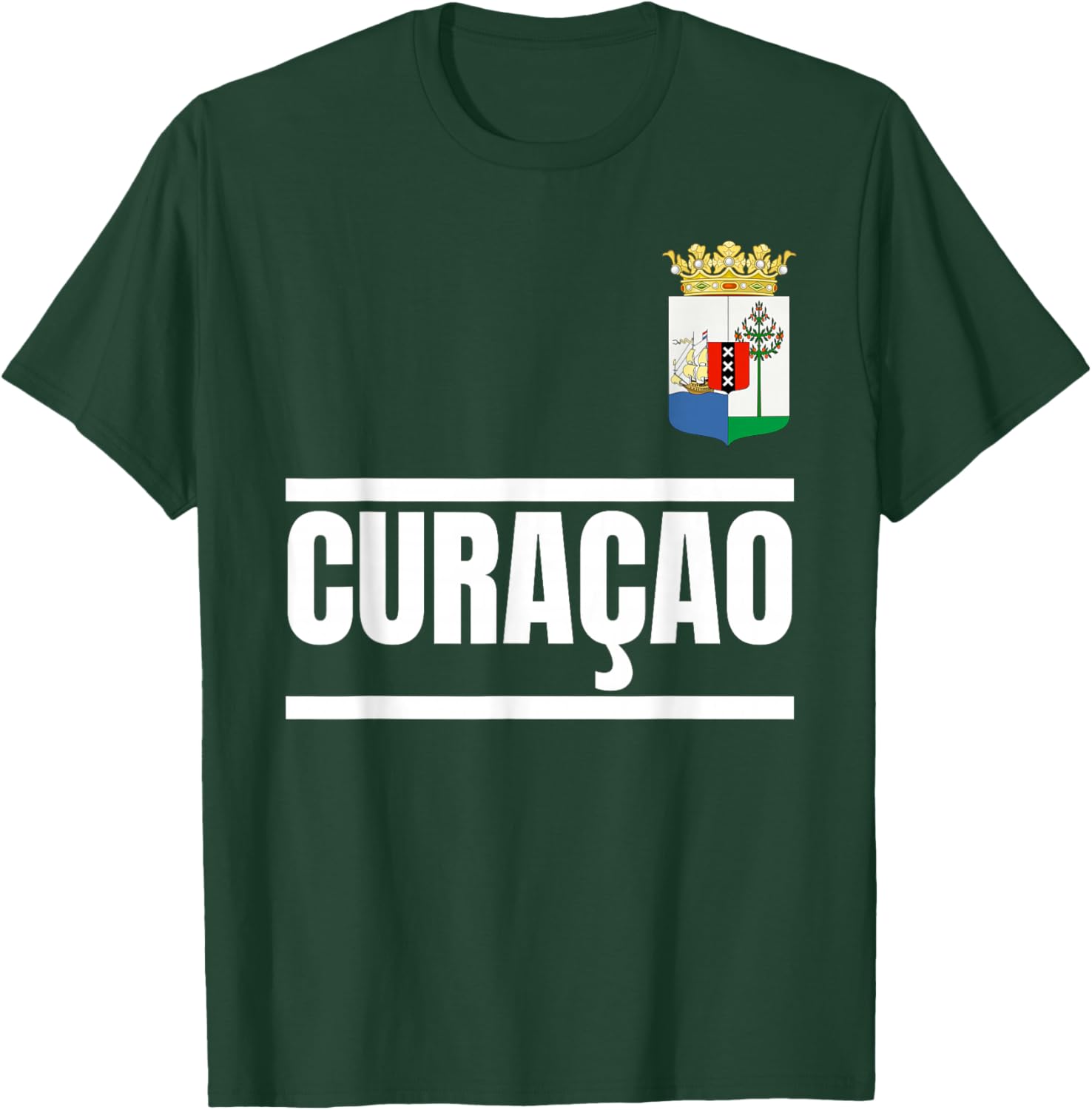 Curacao Coat of Arms - Curacao Flag T-Shirt - T-Shirt | Forest