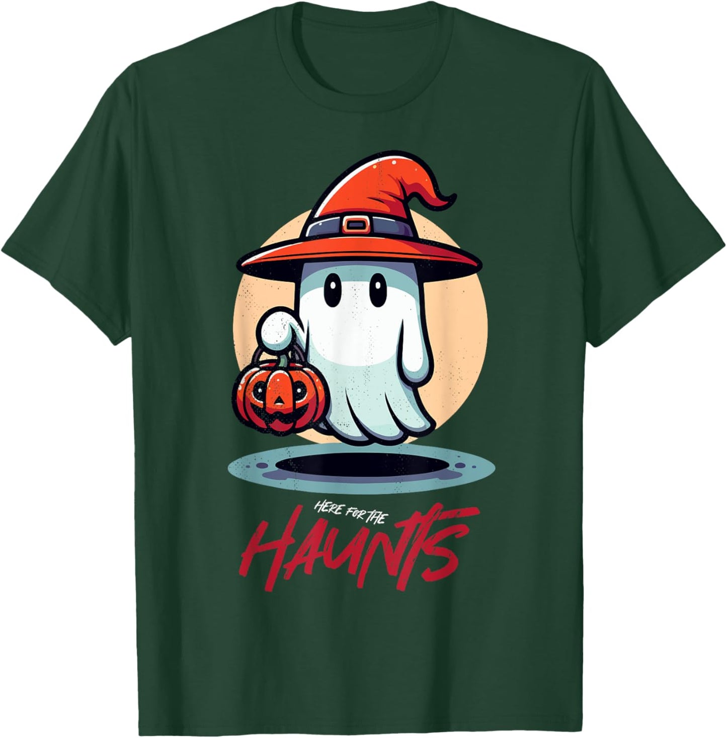 Halloween ghost. Here for the Haunts. T-Shirt - T-Shirt | Forest