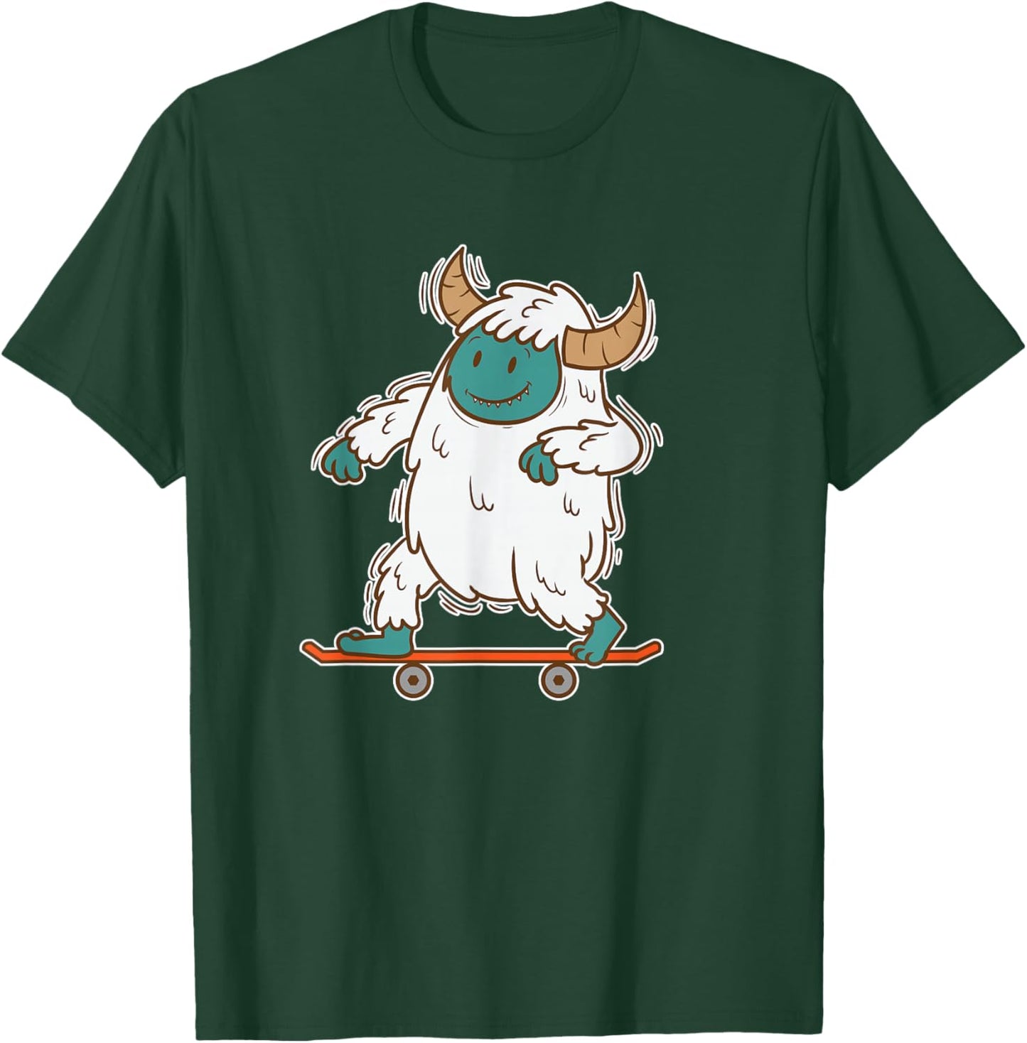 Yeti skating Snowman T-Shirt - T-Shirt | Forest