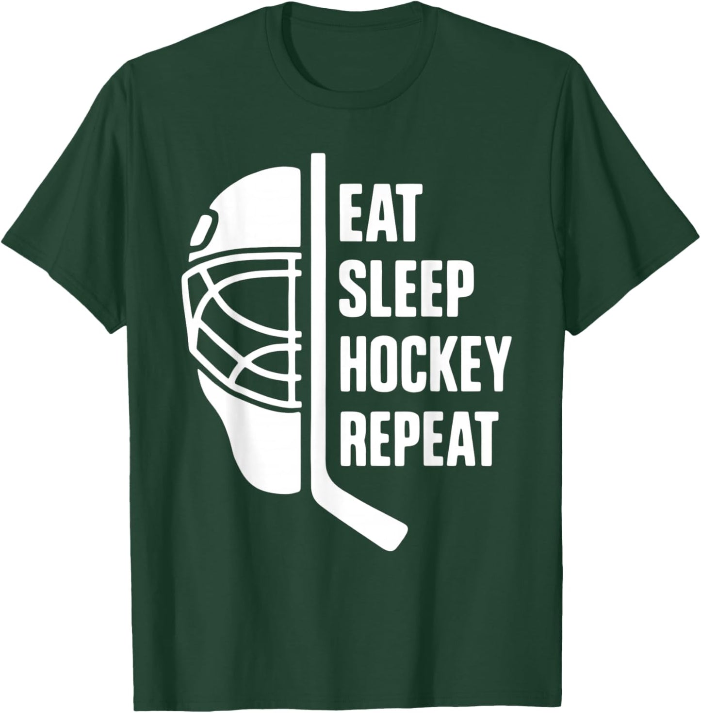 Hockey Player Funny for Kids Teens Adults Hockey Lovers T-Shirt - T-Shirt | Forest