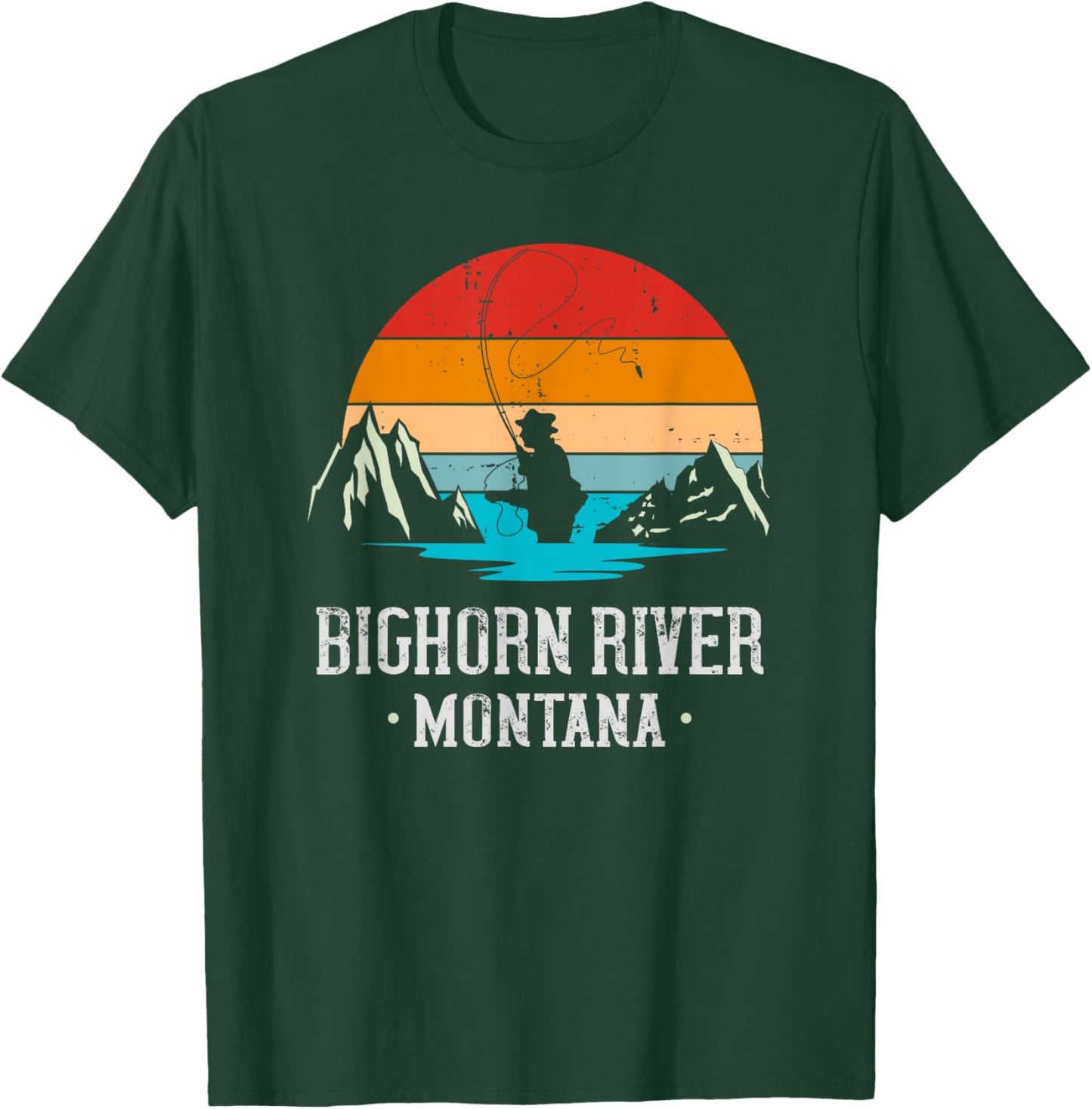 Fly Fishing Bighorn River Montana T-Shirt - T-Shirt | Forest