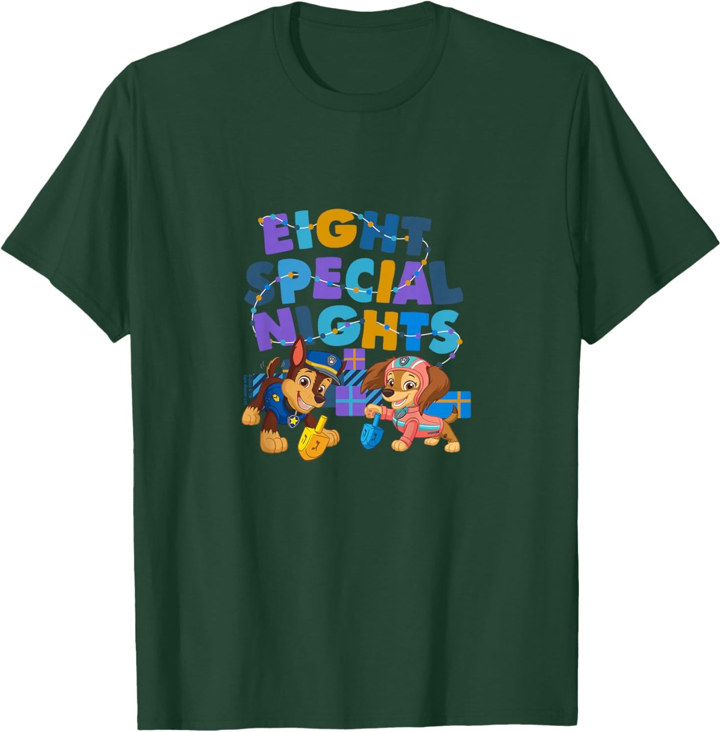 PAW Patrol Hanukkah Eight Special Nights Chase & Liberty T-Shirt - T-Shirt | Forest