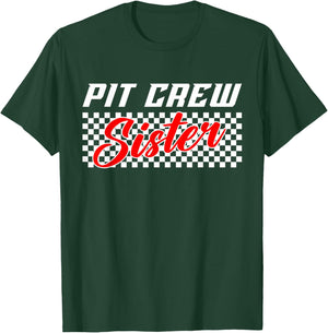 Sister Pit Crew Race Car Birthday Family Matching T-Shirt - T-Shirt | Forest