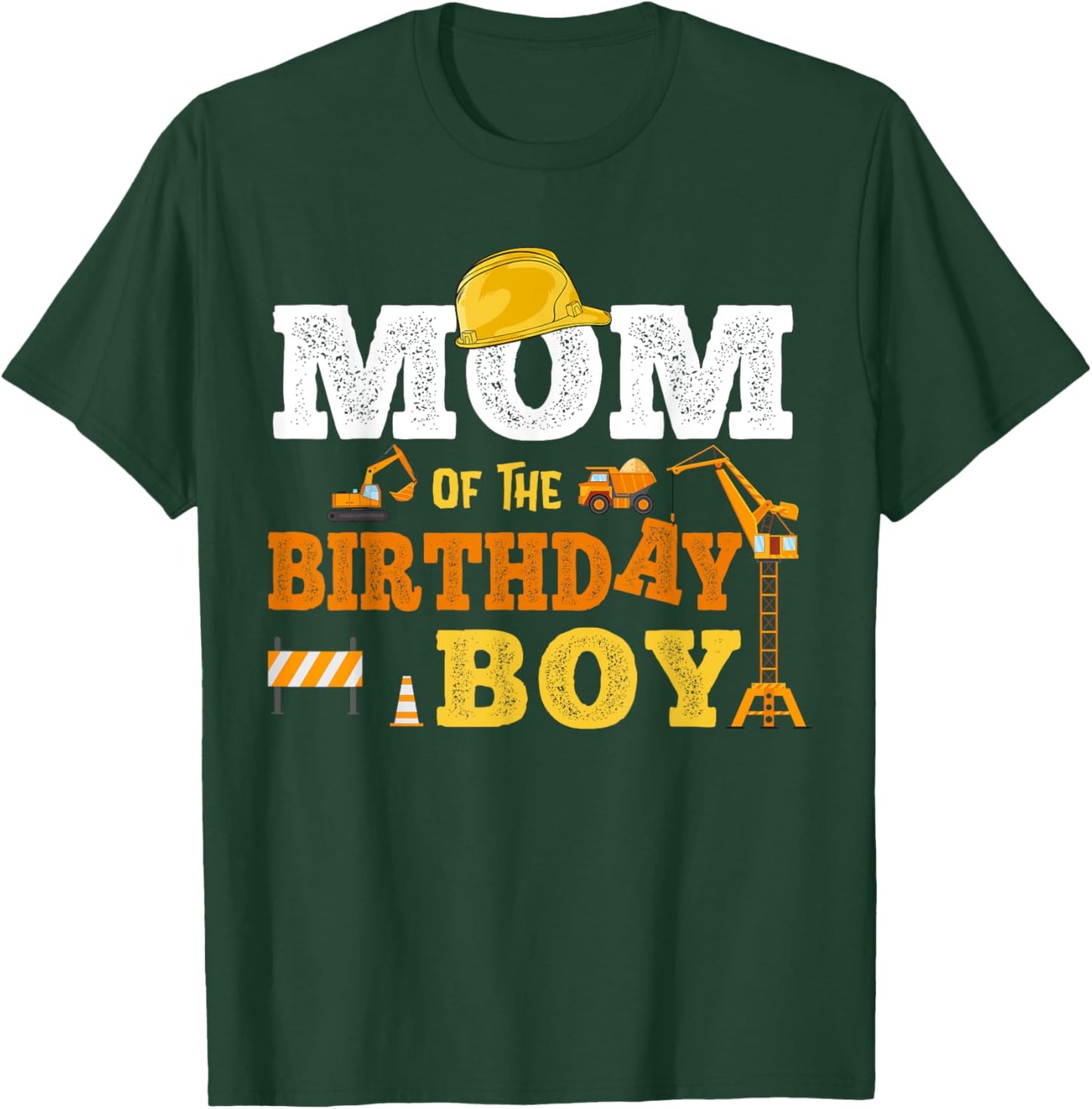 Dad Mom Of The Birthday Boy Kid Construction Matching Family T-Shirt - T-Shirt | Forest