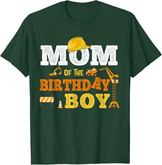 Dad Mom Of The Birthday Boy Kid Construction Matching Family T-Shirt - T-Shirt | Forest