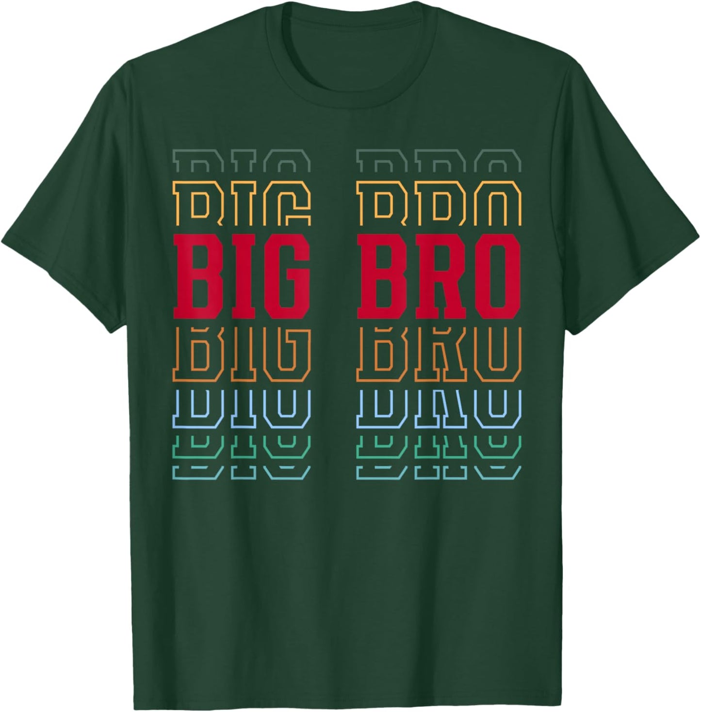 Big Bro Funny Athletic Lettering Siblings Older Brother T-Shirt - T-Shirt | Forest