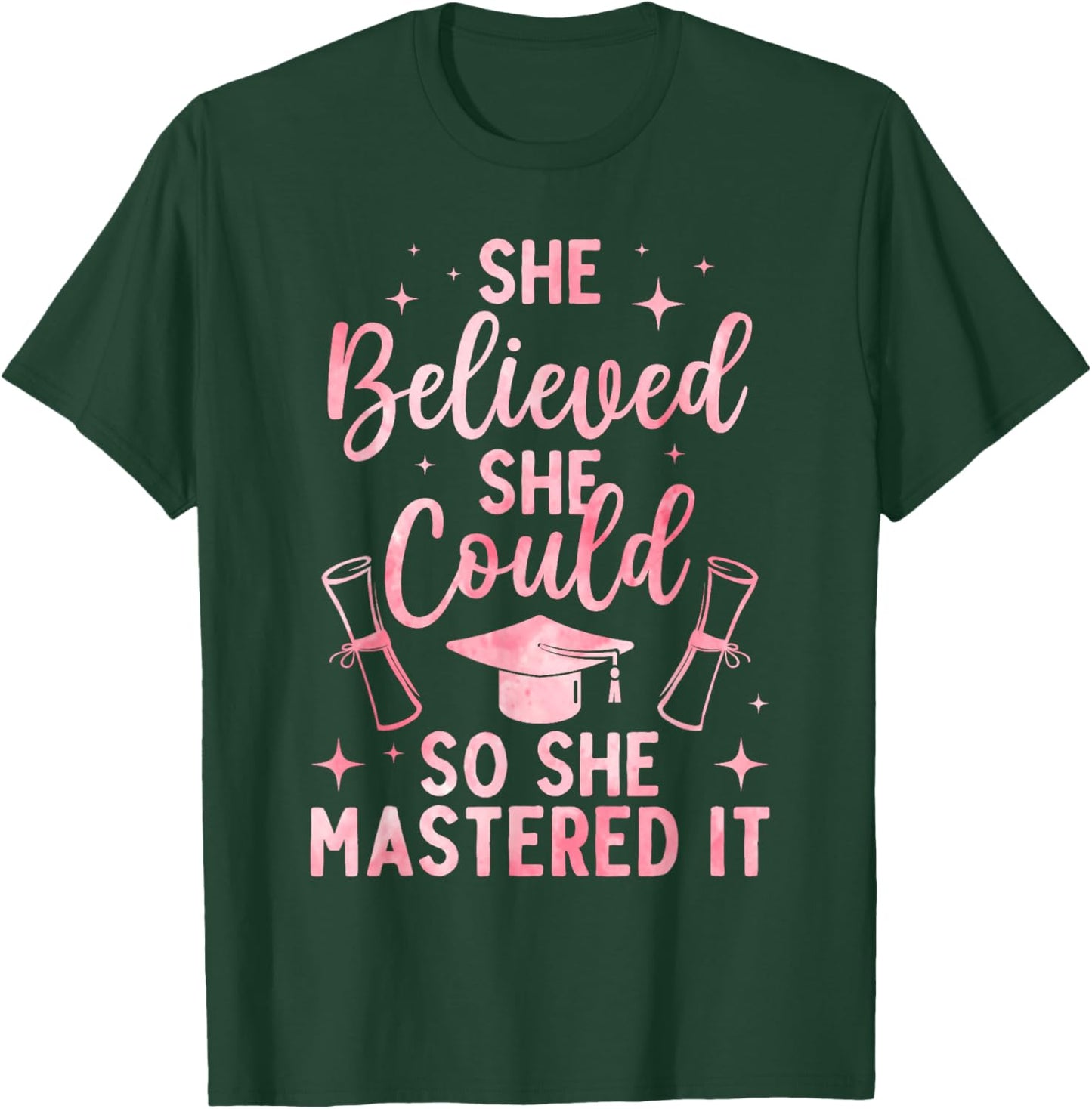 Masters Degree Graduation Art Girl Masters Degree T-Shirt - T-Shirt | Forest
