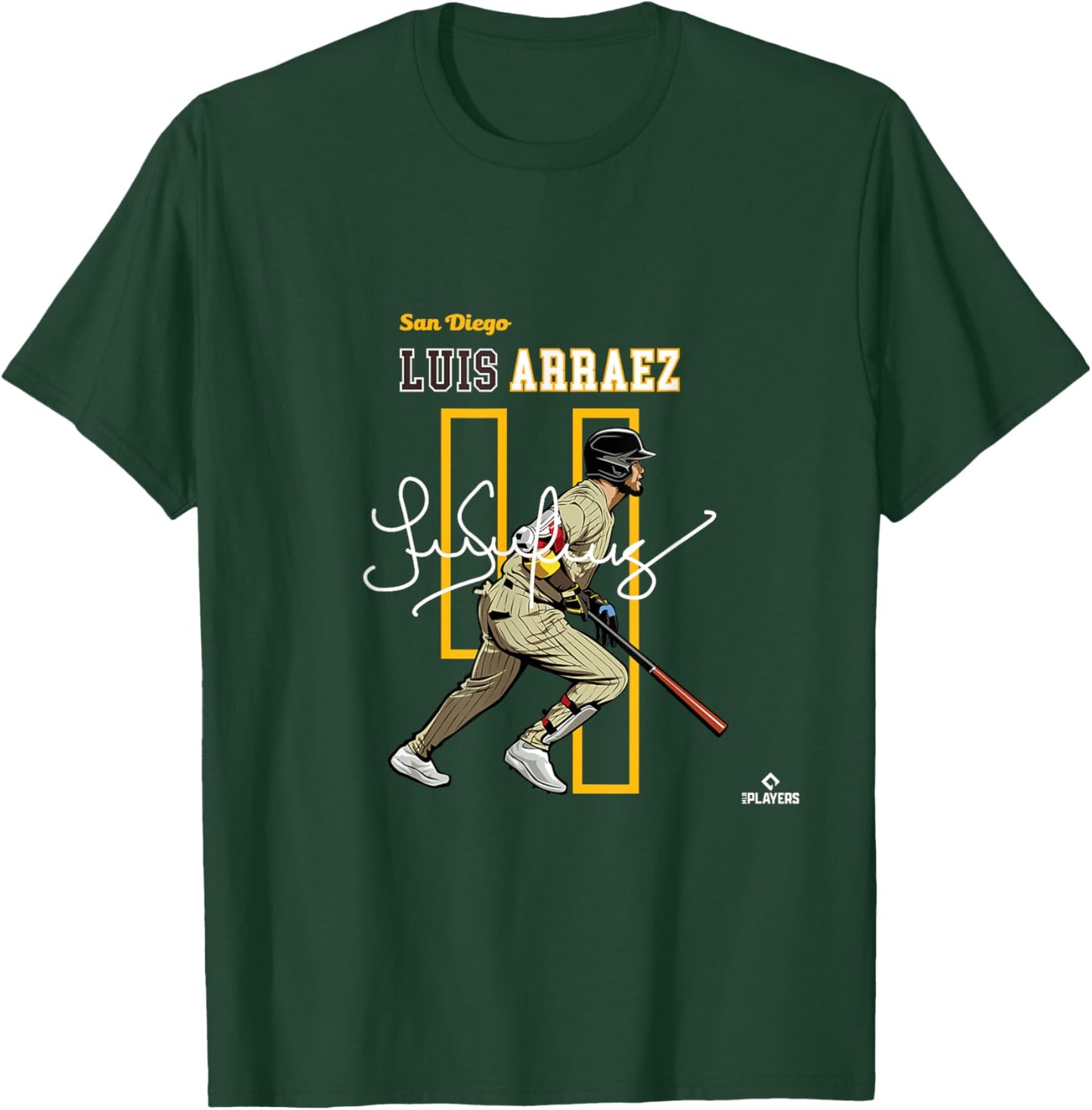 Luis Arraez | San Diego Baseball Players | MLBLAR3005 T-Shirt - T-Shirt | Forest
