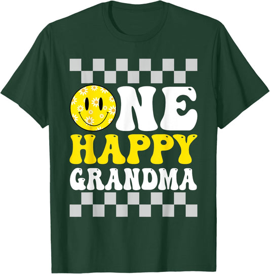 One Happy Dude Grandma 1st Birthday Family Matching T-Shirt - T-Shirt | Forest