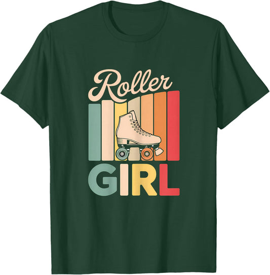 Roller Skater Girl 70s 80s 90s Roller Skates Roller Skating T-Shirt - T-Shirt | Forest