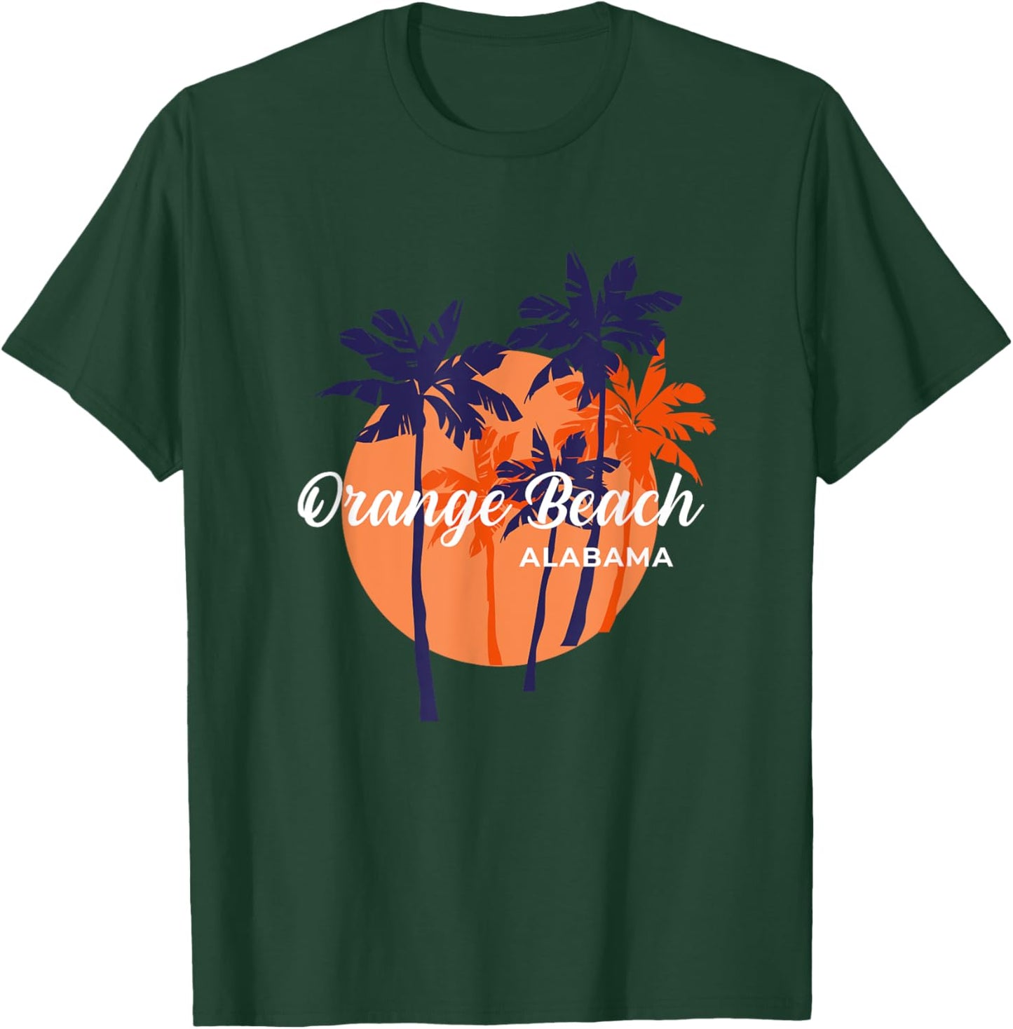 Palm Trees And Sun Summer Vacation Orange Beach Alabama T-Shirt - T-Shirt | Forest