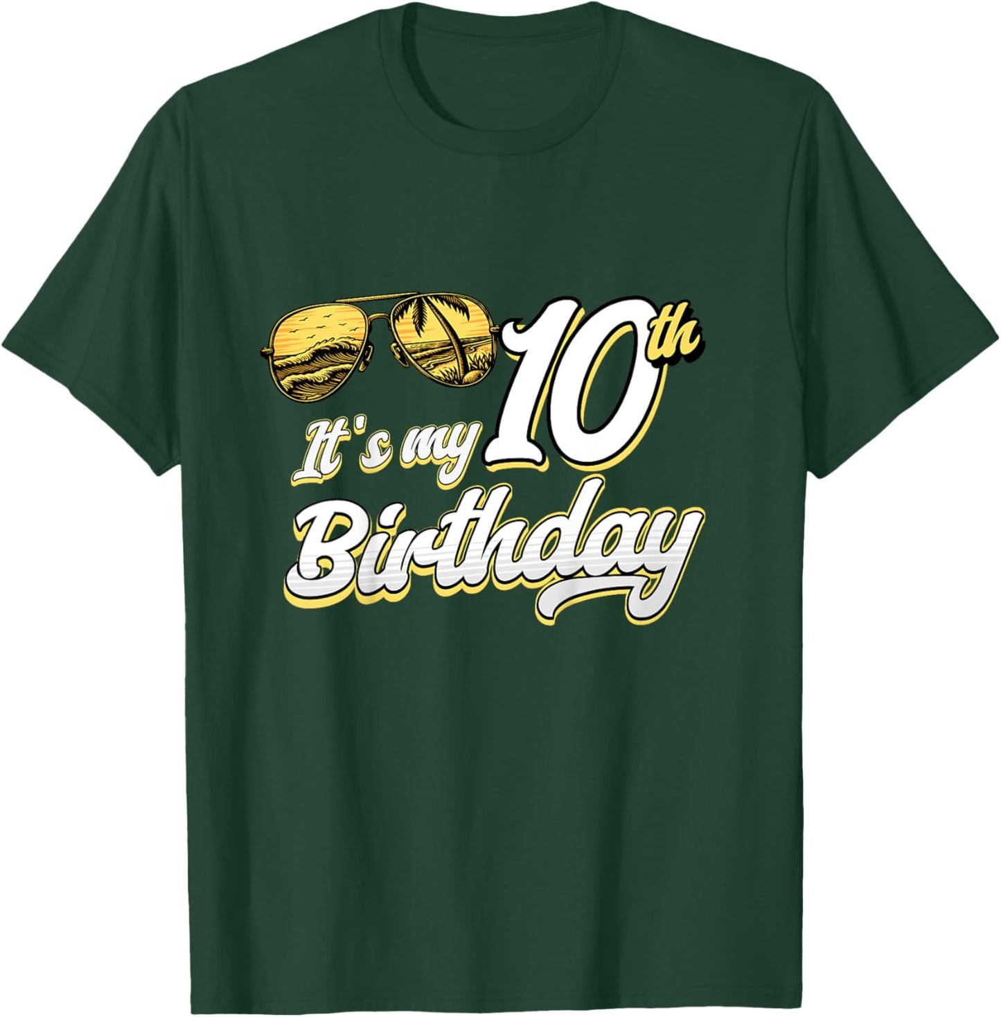 It's My 10th Birthday Beach Themed Party Summer 10 Years Old for Kids T-Shirt - T-Shirt | Forest