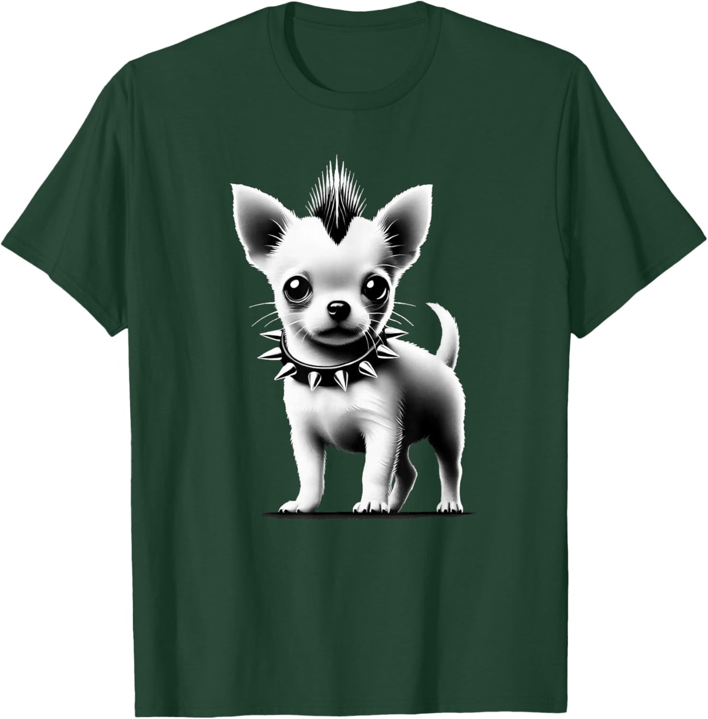 Cute Little Punk Chihuahua, Puppy Dog Face, Funny Rock Goth T-Shirt - T-Shirt | Forest