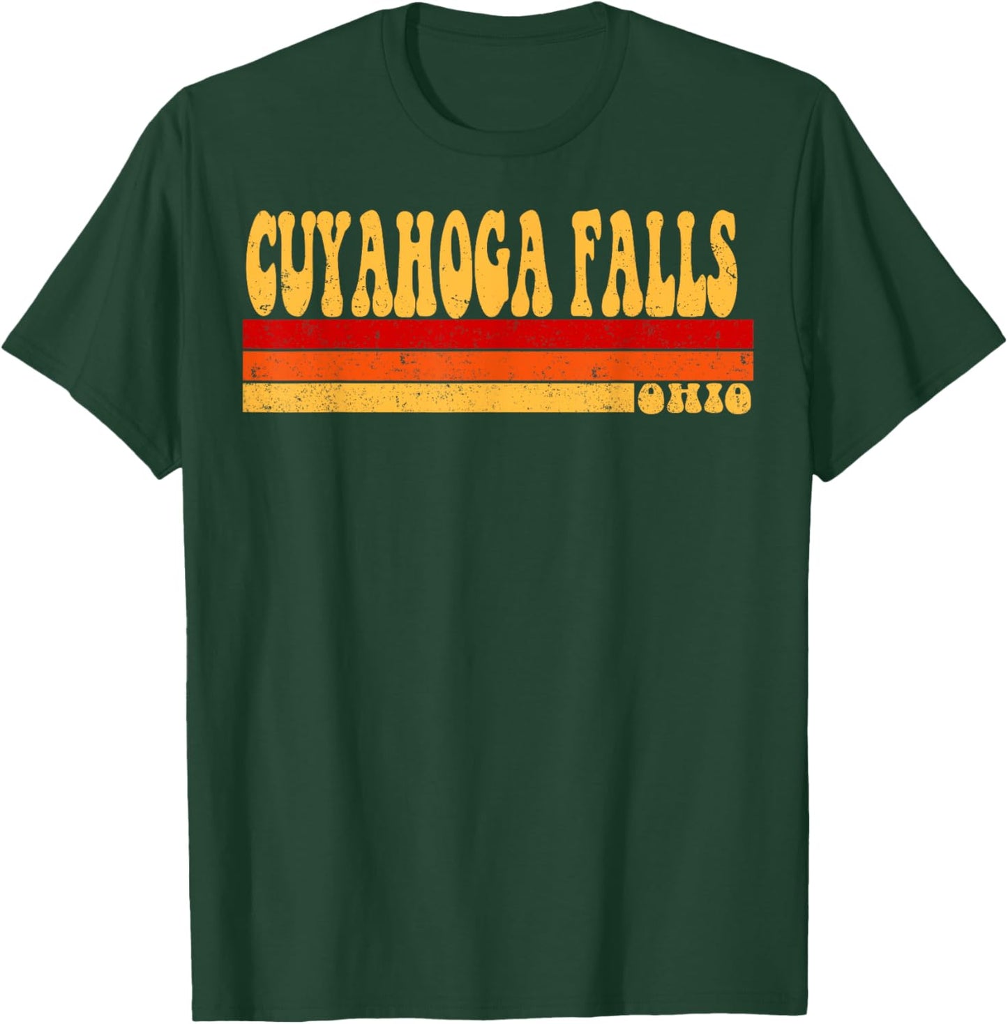 CUYAHOGA FALLS Ohio City Vintage Roots Retro Design 70s 80s T-Shirt - T-Shirt | Forest