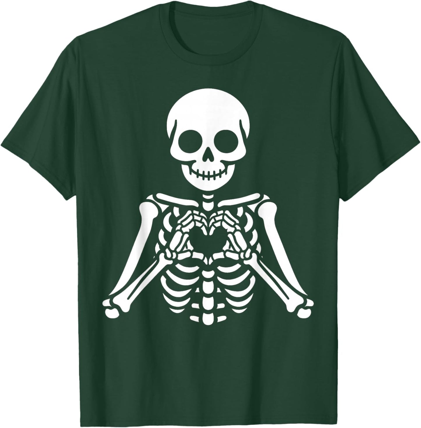 Skeleton Hands Heart Sign Retro Halloween Skeleton Hand Sign T-Shirt - T-Shirt | Forest