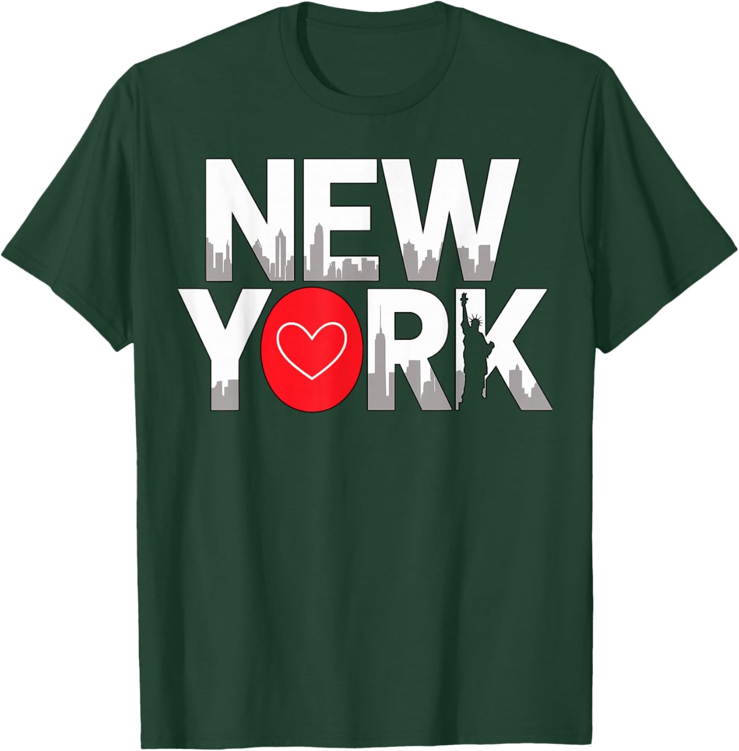 New York Heart Skyline T-Shirt - T-Shirt | Forest