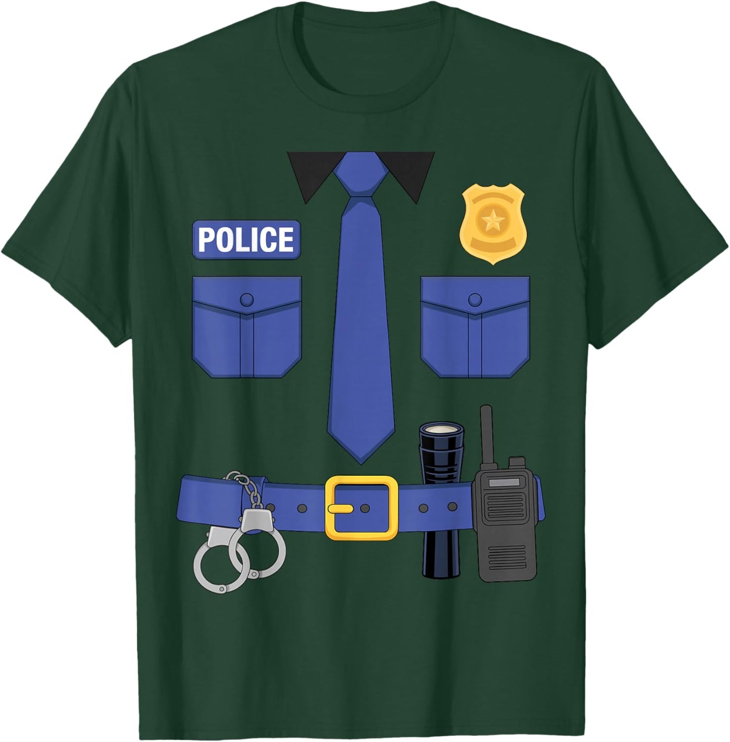 Police Officer Uniform Costume Halloween T-Shirt - T-Shirt | Forest