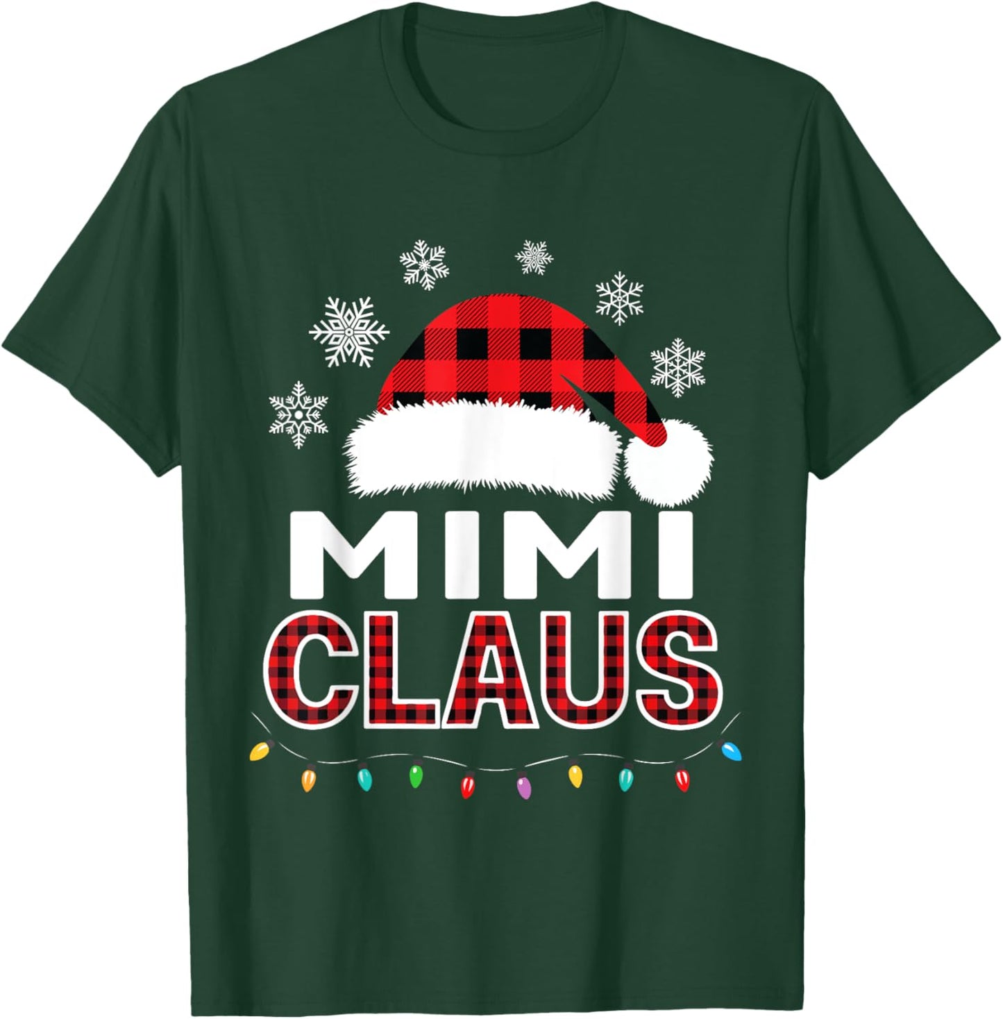 Mimi Claus Christmas Lights Santa Pajama Family Matching T-Shirt - T-Shirt | Forest