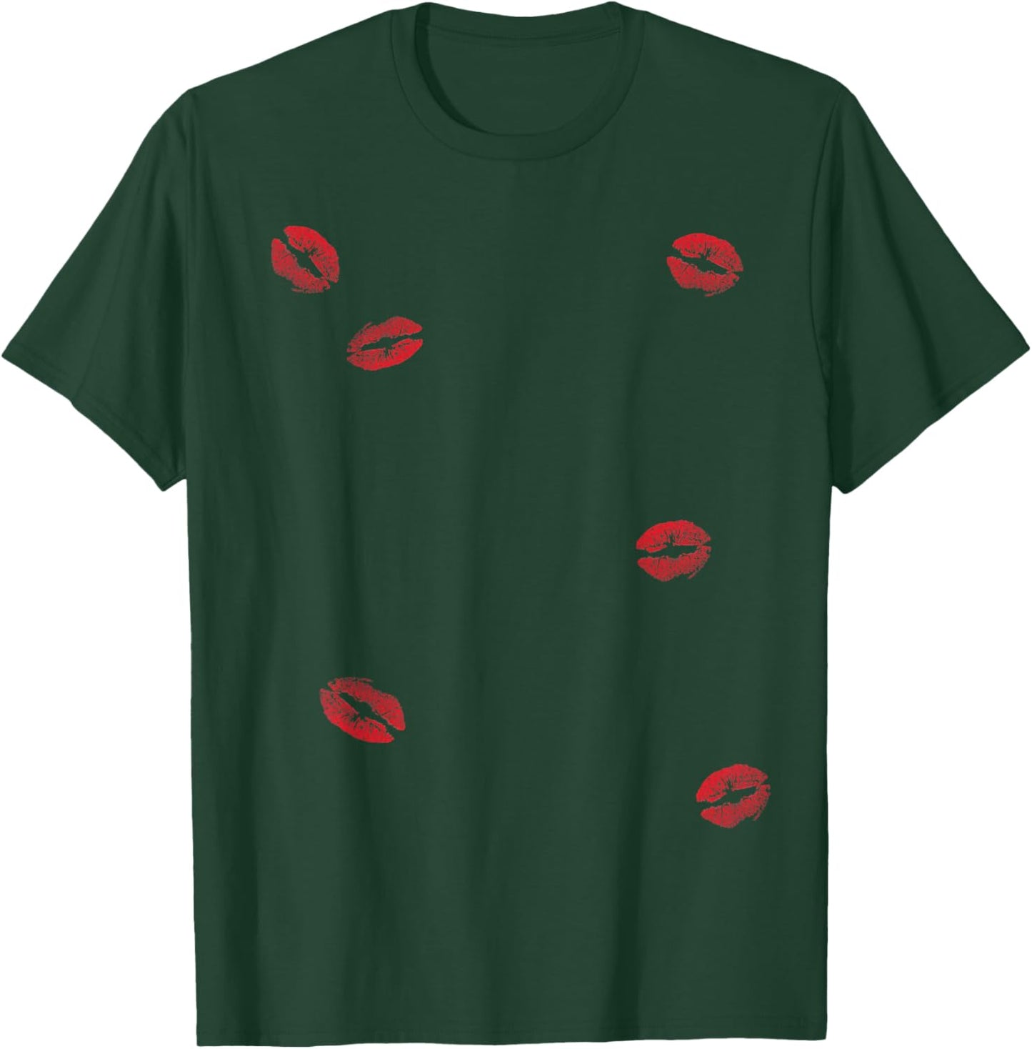 Kissed with Love: Playful and Flirty Lipstick Kisses T-Shirt - T-Shirt | Forest