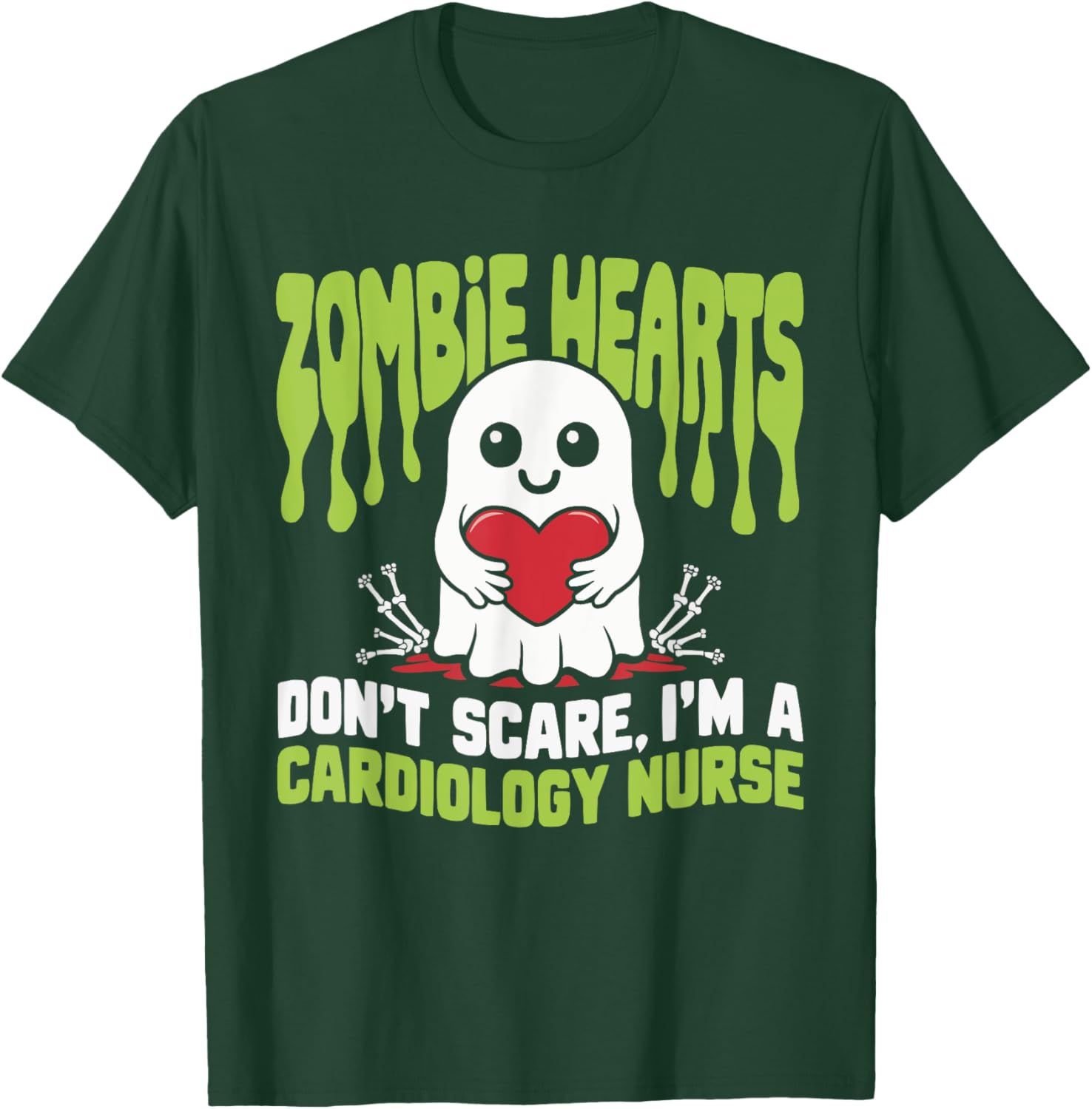 Cardiology Nurse Halloween Spooky Nursing Trick Or Treat T-Shirt - T-Shirt | Forest