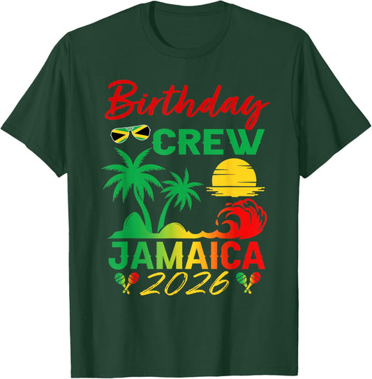 Birthday Crew Jamaica 2026 Party Jamaican Vacay Trip Men's T-Shirt - T-Shirt | Forest