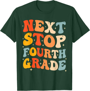 Next Stop Fourth Grade Groovy 3rd Grade Graduation 2026 Kids T-Shirt - T-Shirt | Forest