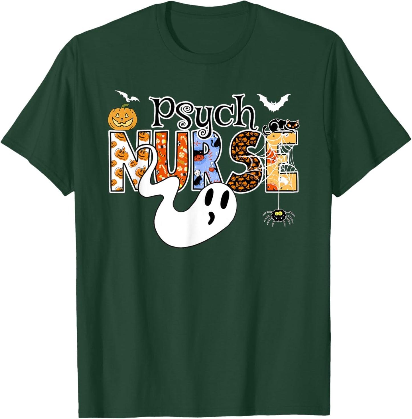 PSYCH NURSE Halloween Costume Psych Nurse Halloween T-Shirt - T-Shirt | Forest