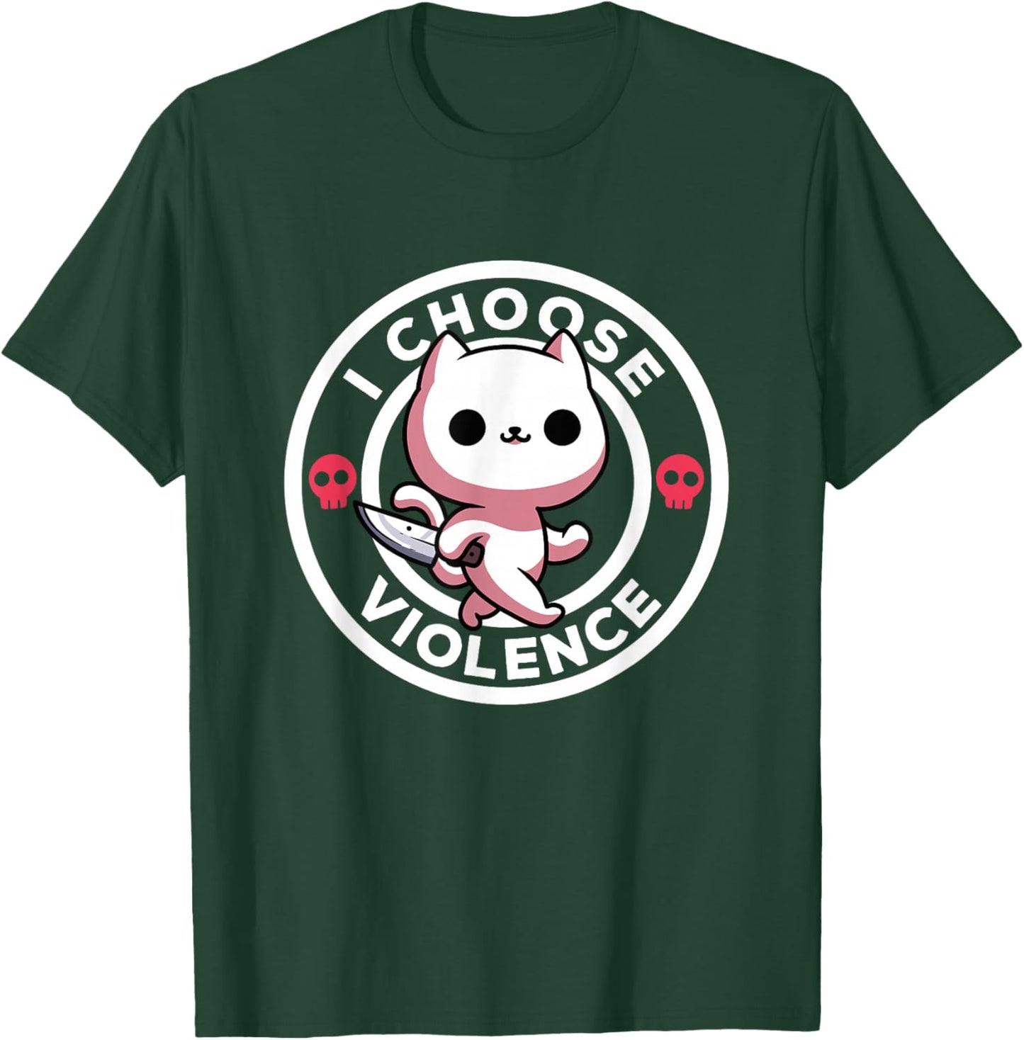 I Choose Violence Today Cat Irony And Sarcasm Funny Cat T-Shirt - T-Shirt | Forest